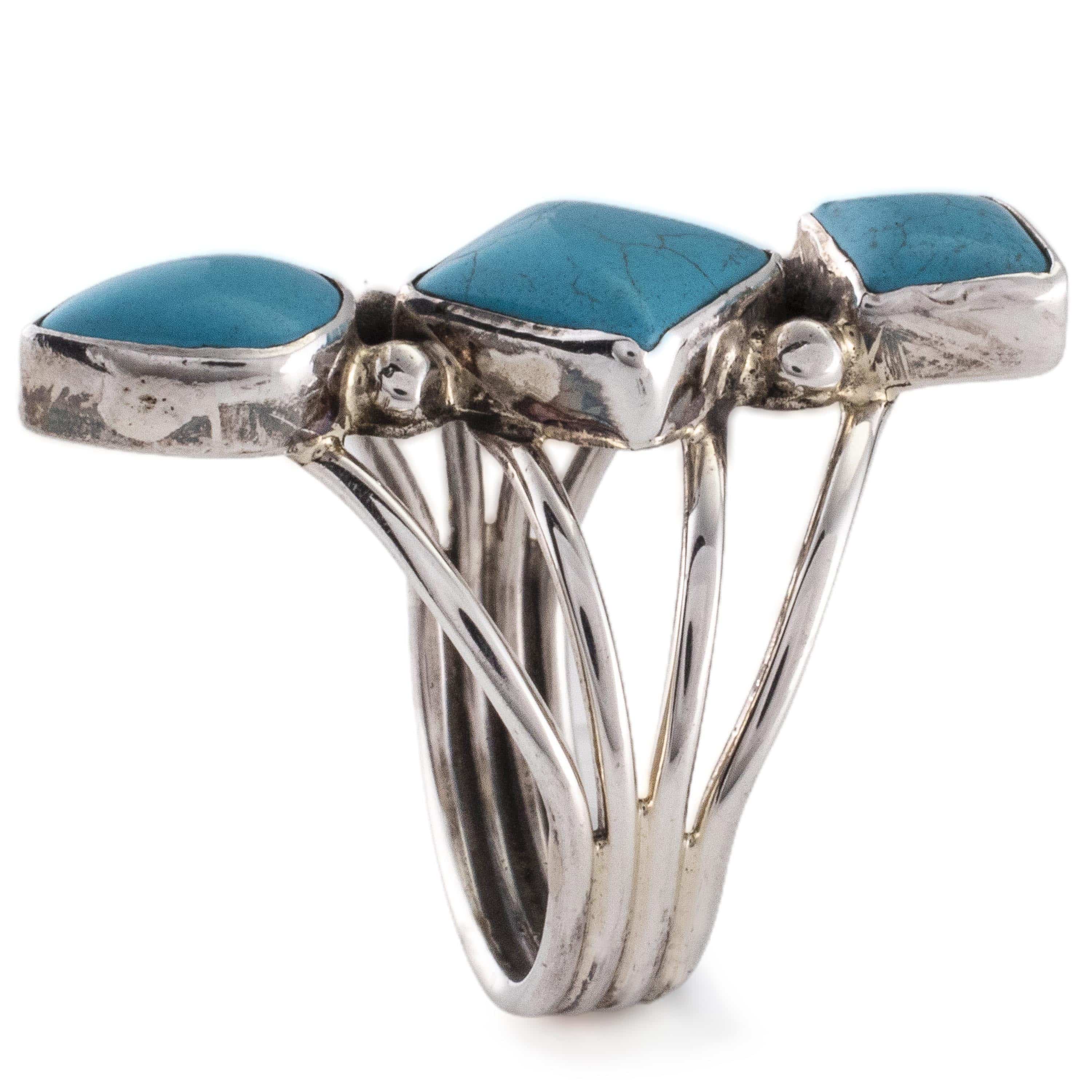 KALIFANO | Etta Endito Navajo Sonoran Beauty Turquoise USA Native Ring