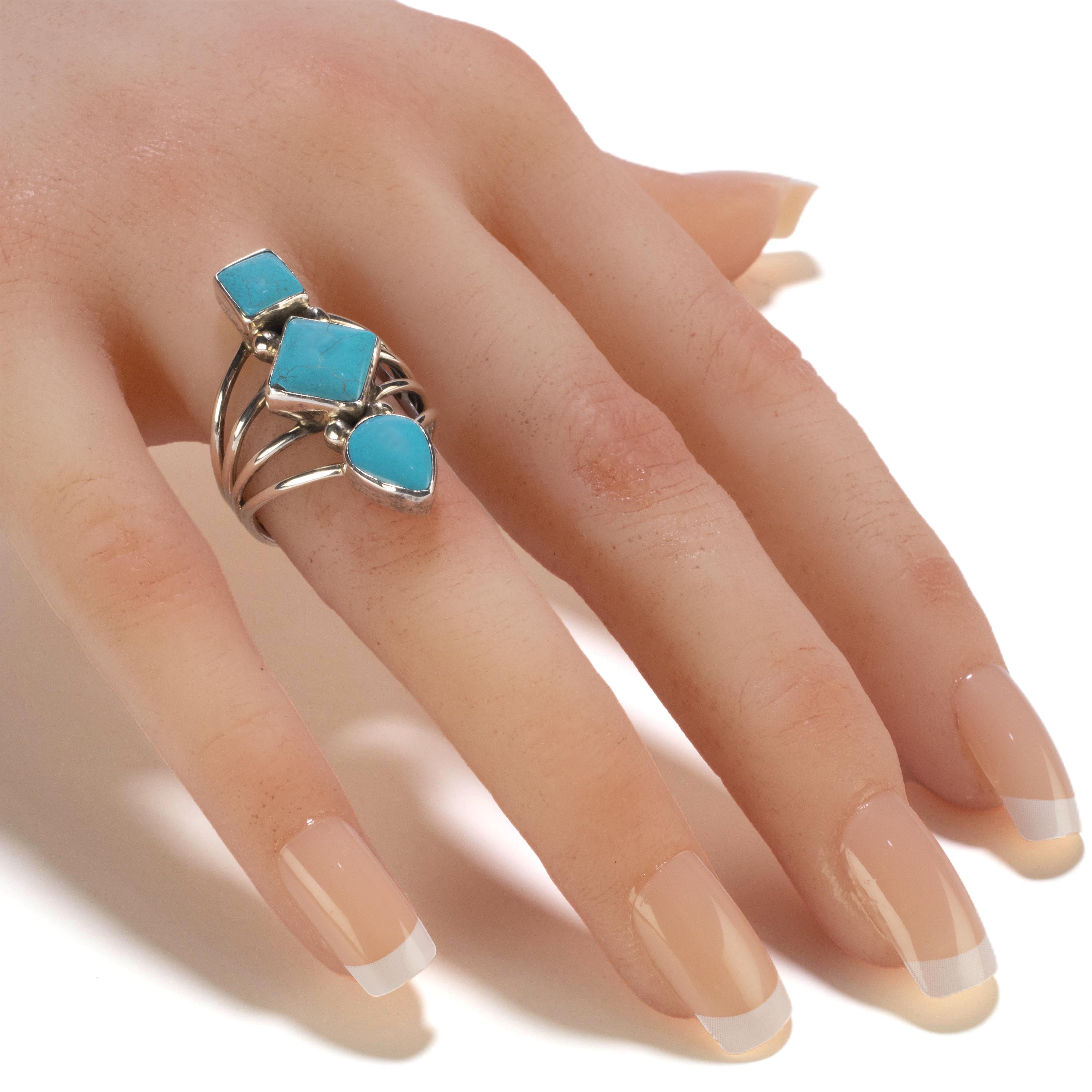 KALIFANO | Etta Endito Navajo Sonoran Beauty Turquoise USA Native Ring