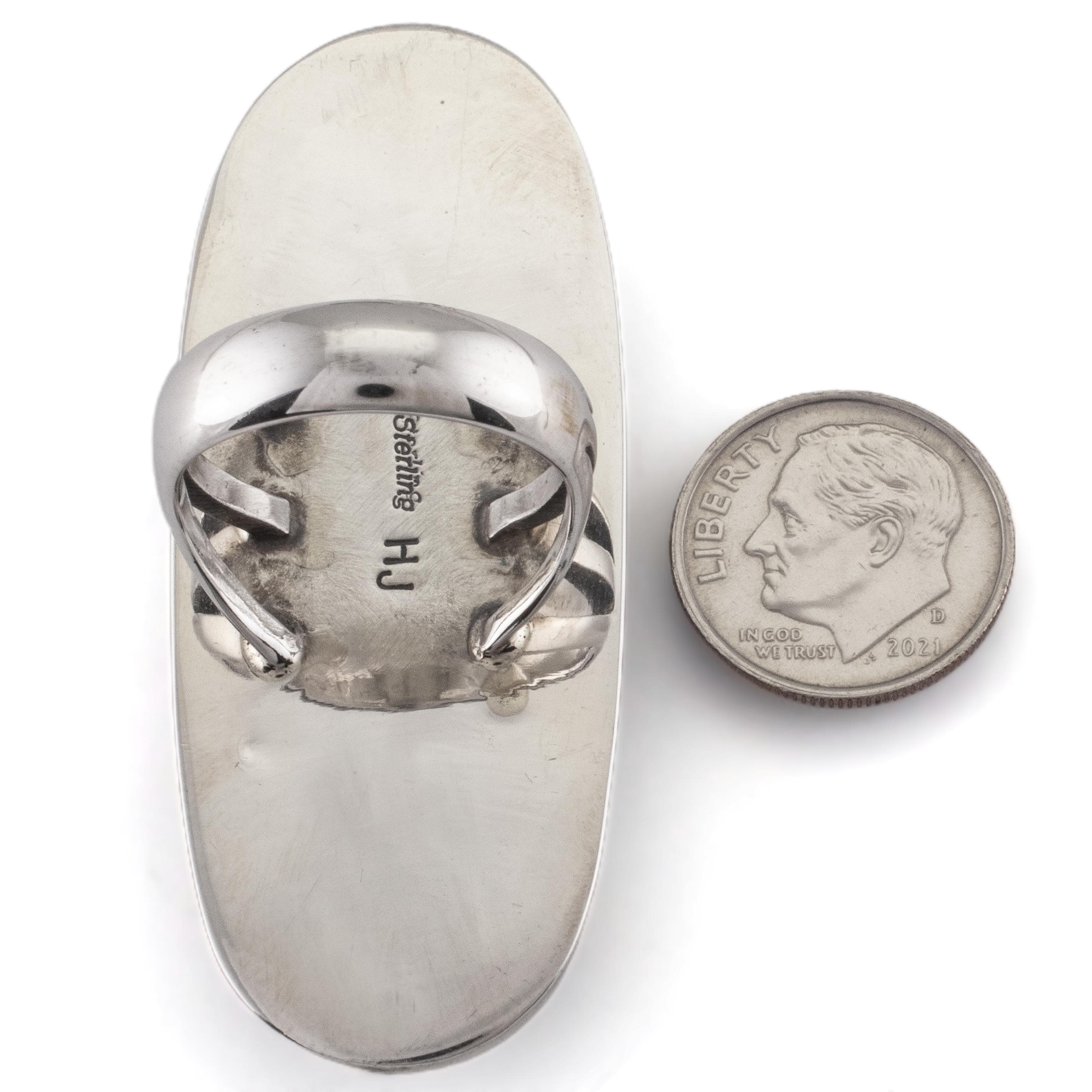Kalifano Native American Jewelry Harold Joe Navajo Black Onyx USA Native American Made 925 Sterling Silver Ring