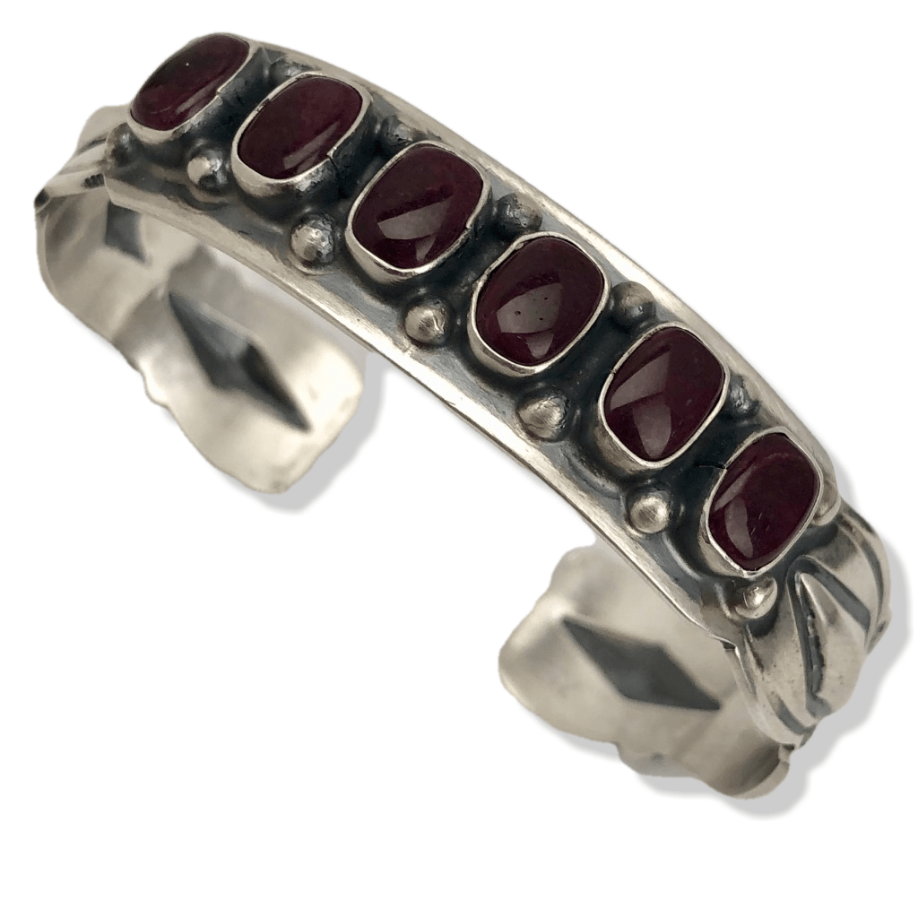 Kalifano Native American Jewelry Jeff Largo Sugilite Native American Made 925 Sterling Silver Cuff NAB900.001