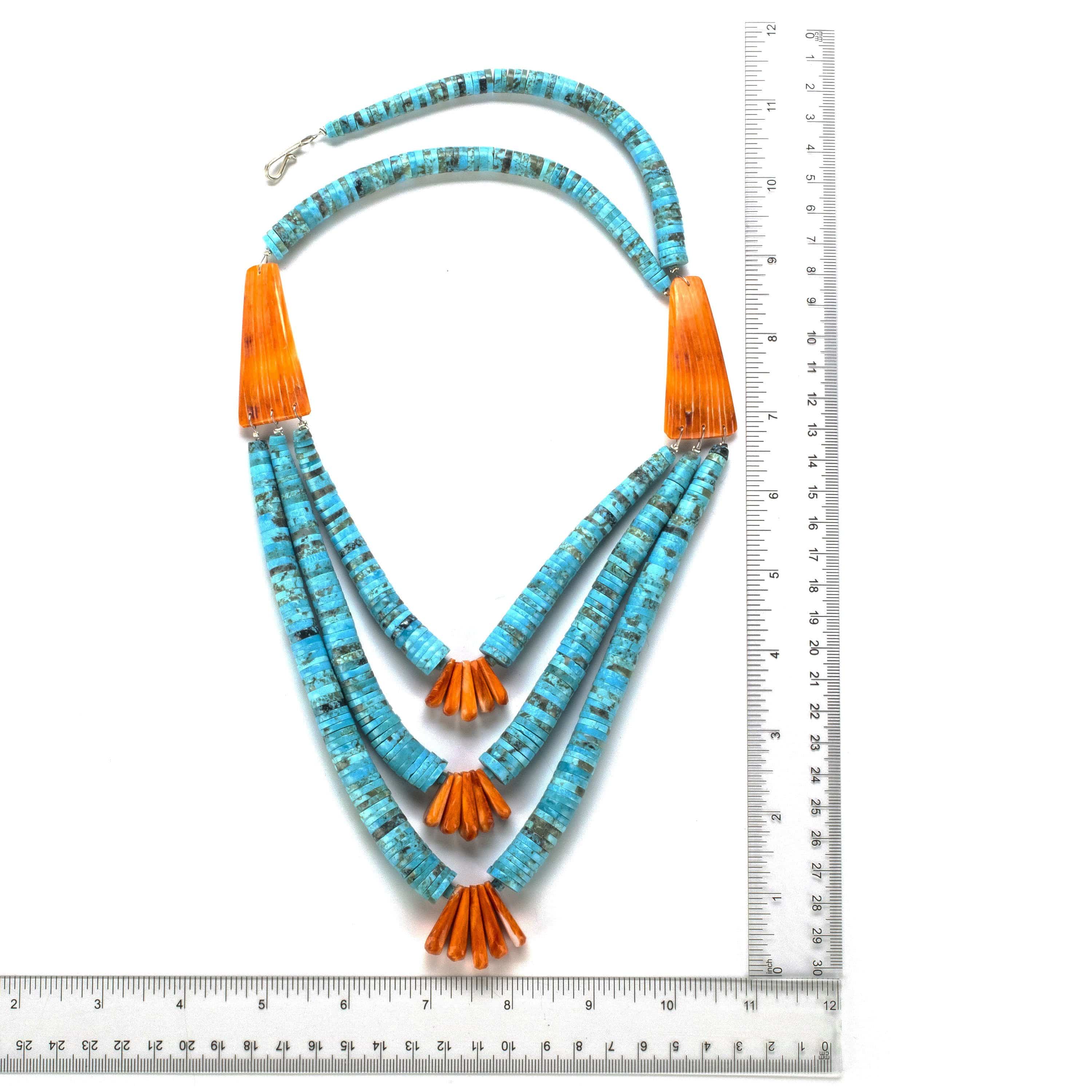Two Grey Hills: Blue Turquoise and Heishi Necklace Set - OutWest Shop