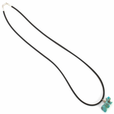 Kalifano Native American Jewelry Kingman Turquoise Fetish Carving USA Native American Made Necklace with Leather Cord NAN80.011