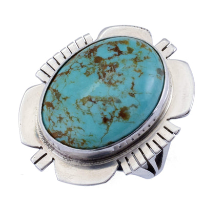 Kalifano Native American Jewelry Kingman Turquoise Native American Made 925 Sterling Silver Ring