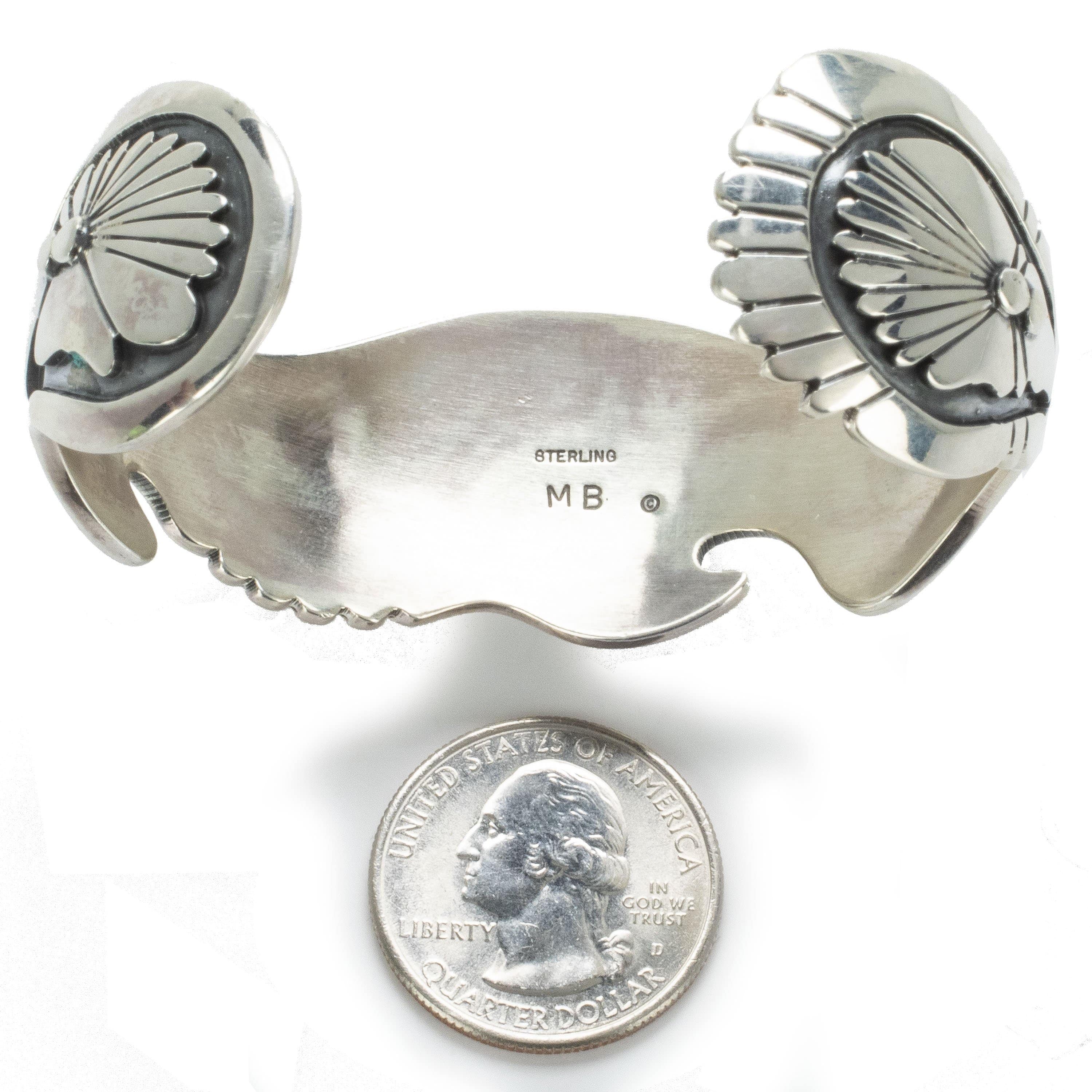 Kalifano Native American Jewelry Marita Benelli Lapis USA Native American Made 925 Sterling Silver Cuff NAB2400.008