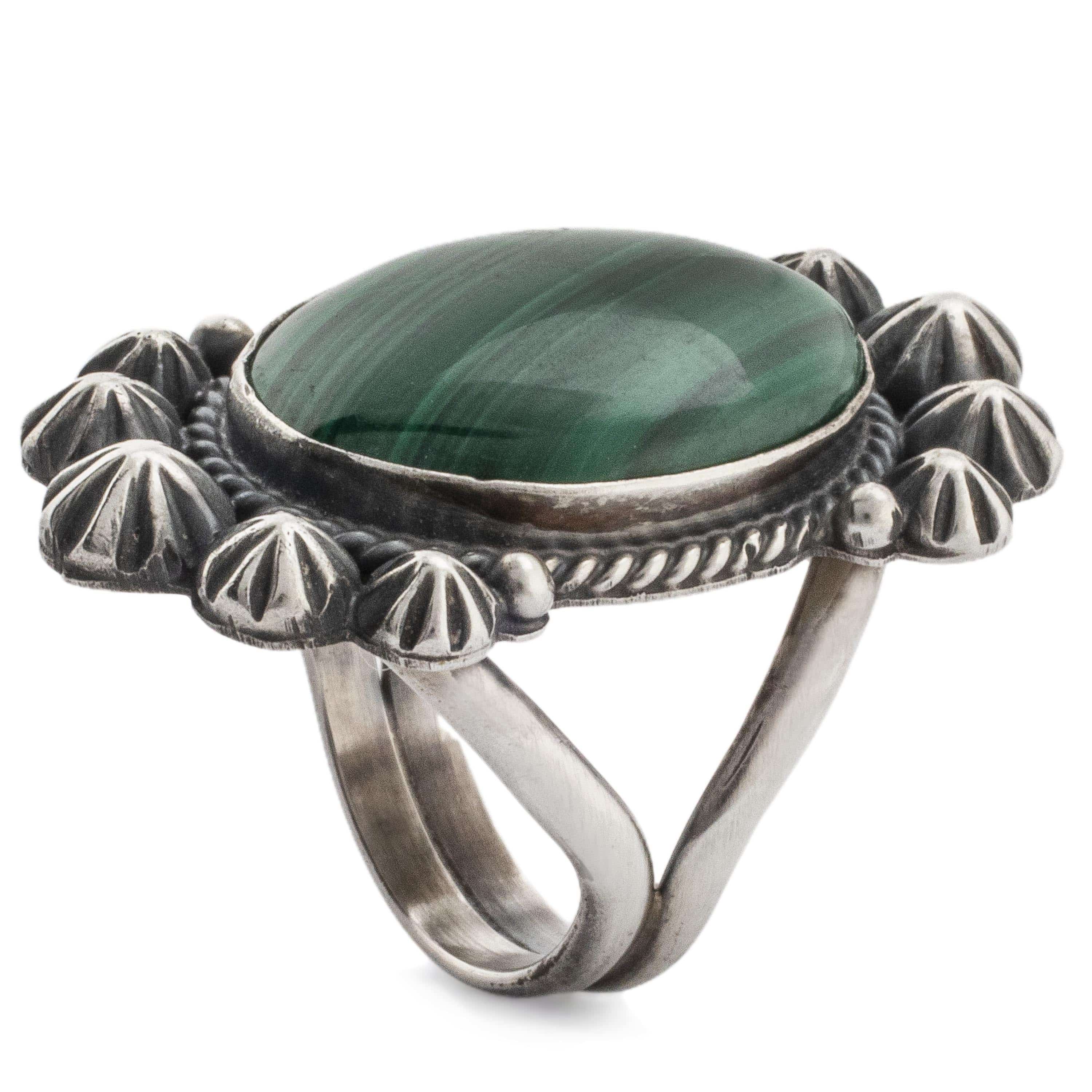 Native American Malachite Sterling Silver factory Ring