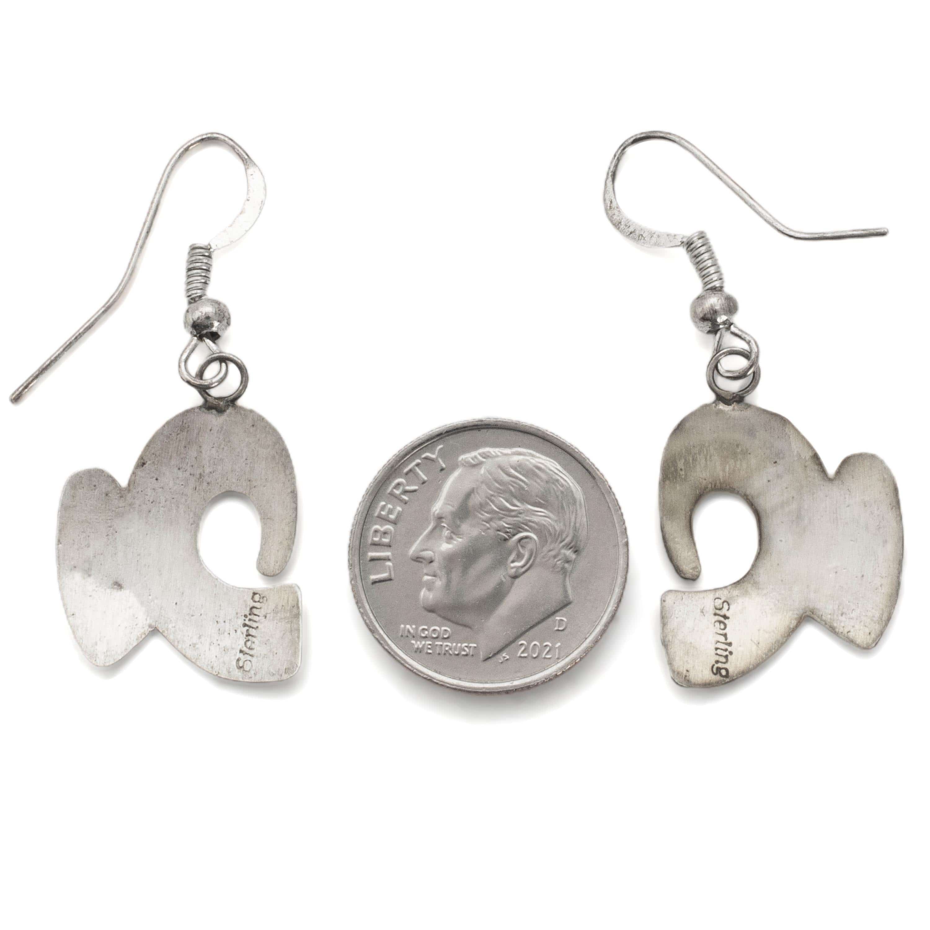 Kalifano Native American Jewelry Navajo Thunderbird USA Native American Made Sterling Silver Earrings NAE150.007