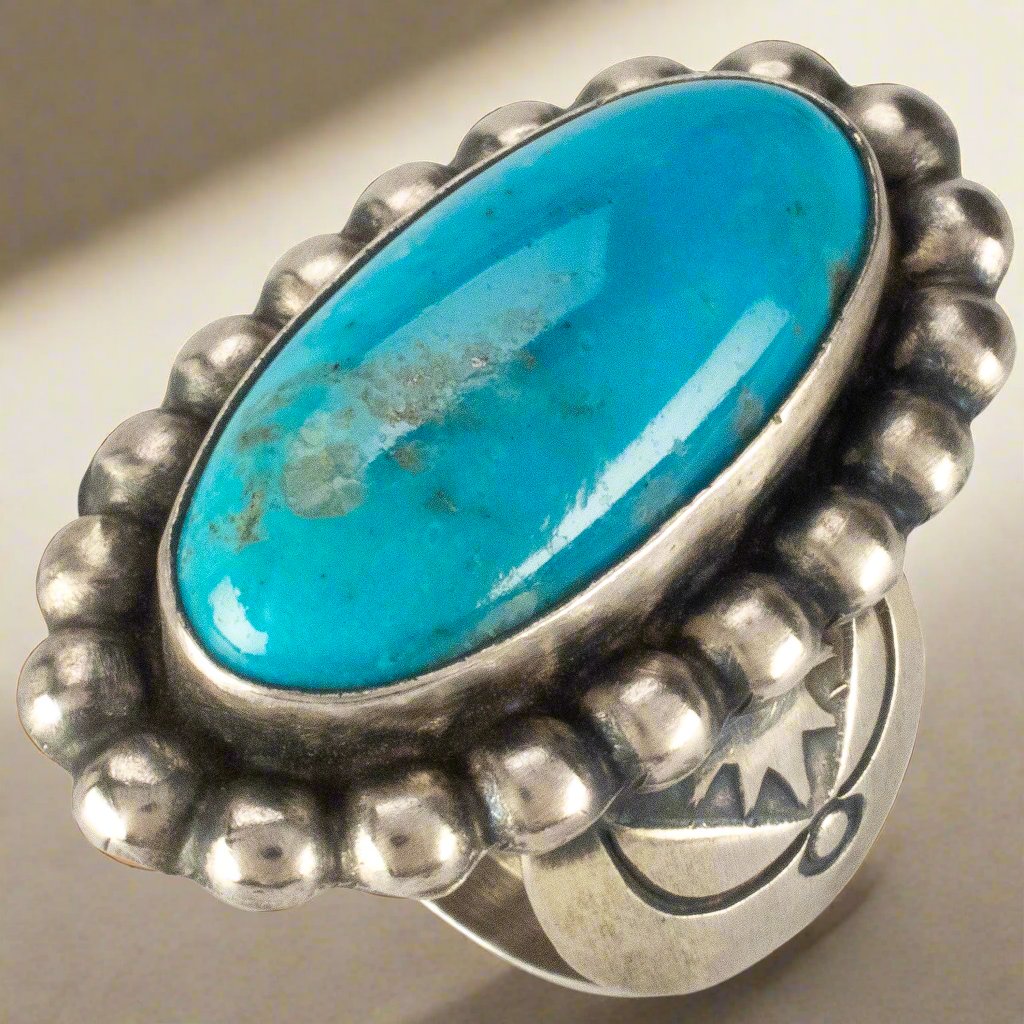 Native Turquoise Native American Turquoise Turquoise Three Stone Ring Native American