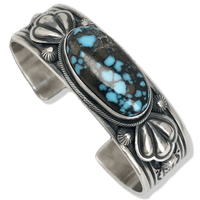 R. Bennet Hubei Turquoise Native American Made 925 Sterling Silver Cuff Main Image