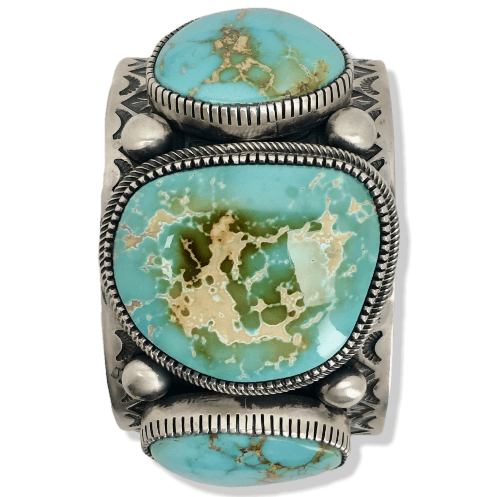Kalifano Native American Jewelry R. Bennet Royston Turquoise Native American Made Sterling 925 Silver Cuff NAB8000.001