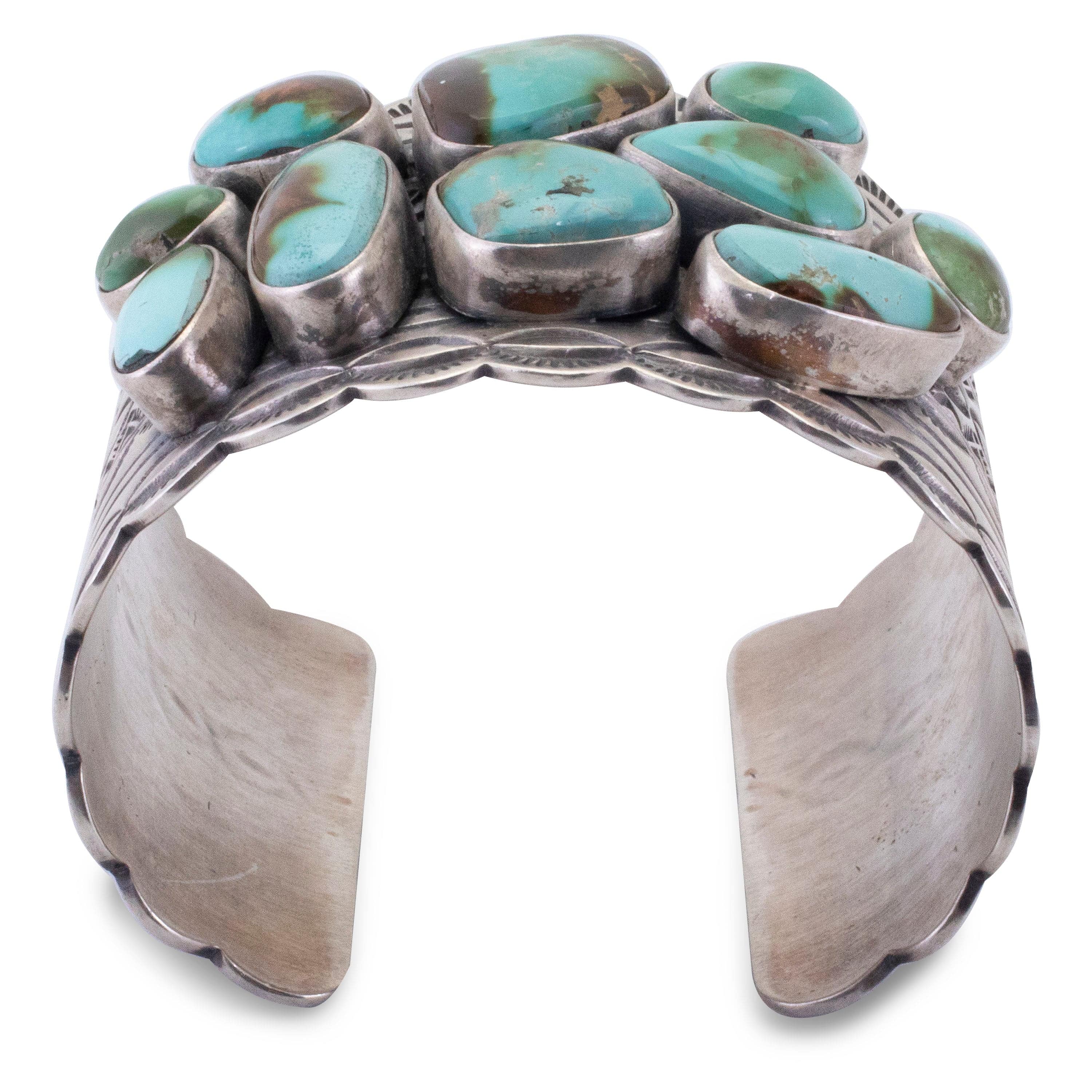 Ray Bennett Navajo Royston Turquoise USA Native American Made 925 Sterling  Silver Cuff