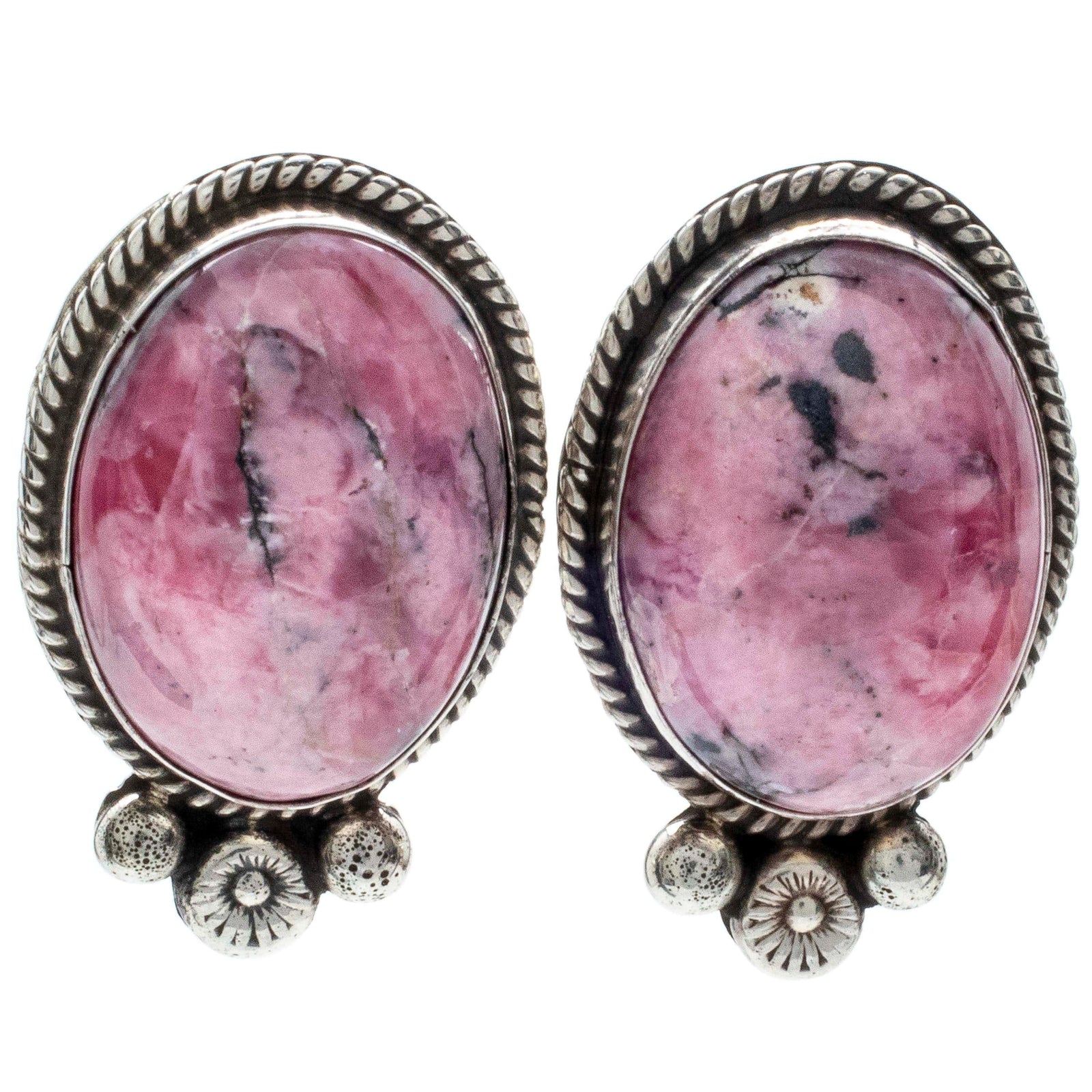 Kalifano Native American Jewelry Rhodonite USA Native American Made Earrings NAE600.007