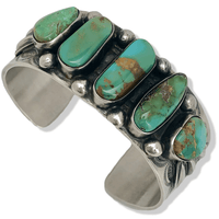 Royston Turquoise Native American Made 925 Sterling Silver Cuff Main Image