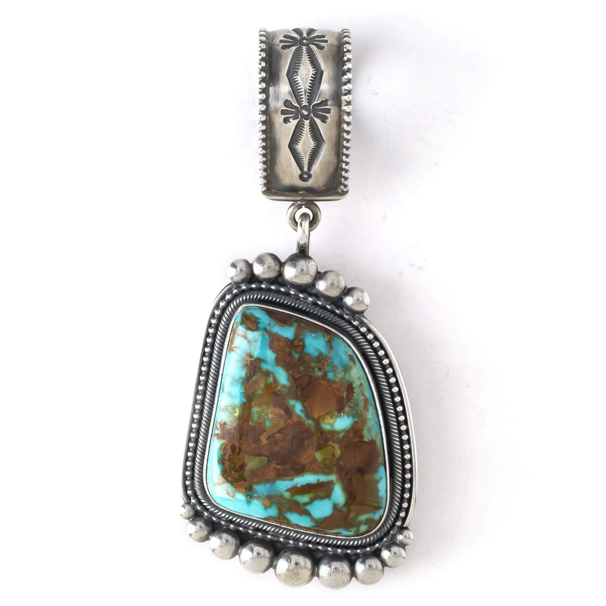 Kalifano Native American Jewelry Royston Turquoise Native American Made 925 Sterling Silver Pendant NAN3900.001
