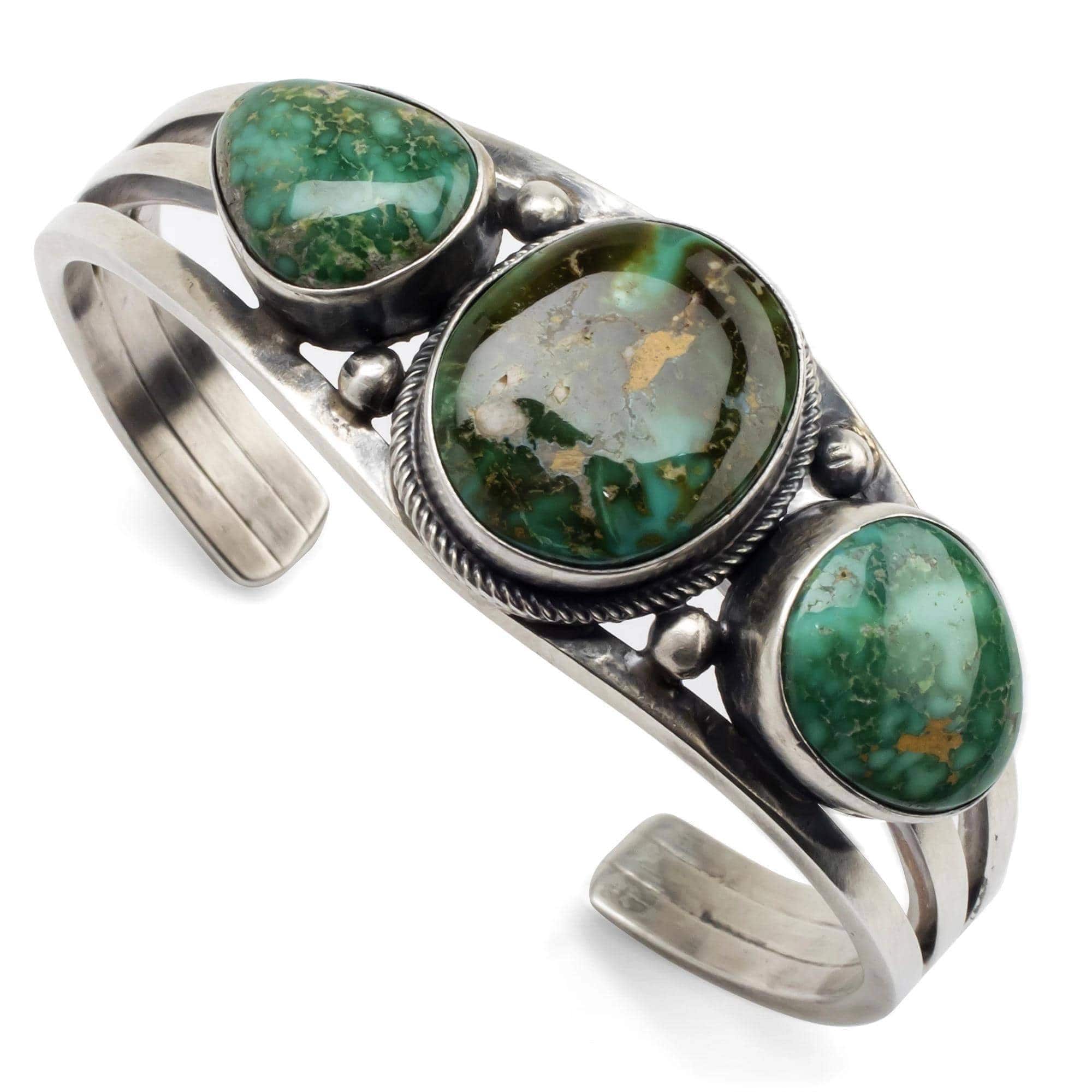 Kalifano Native American Jewelry Royston Turquoise USA Native American Made 925 Sterling Silver Cuff NAB3100.001