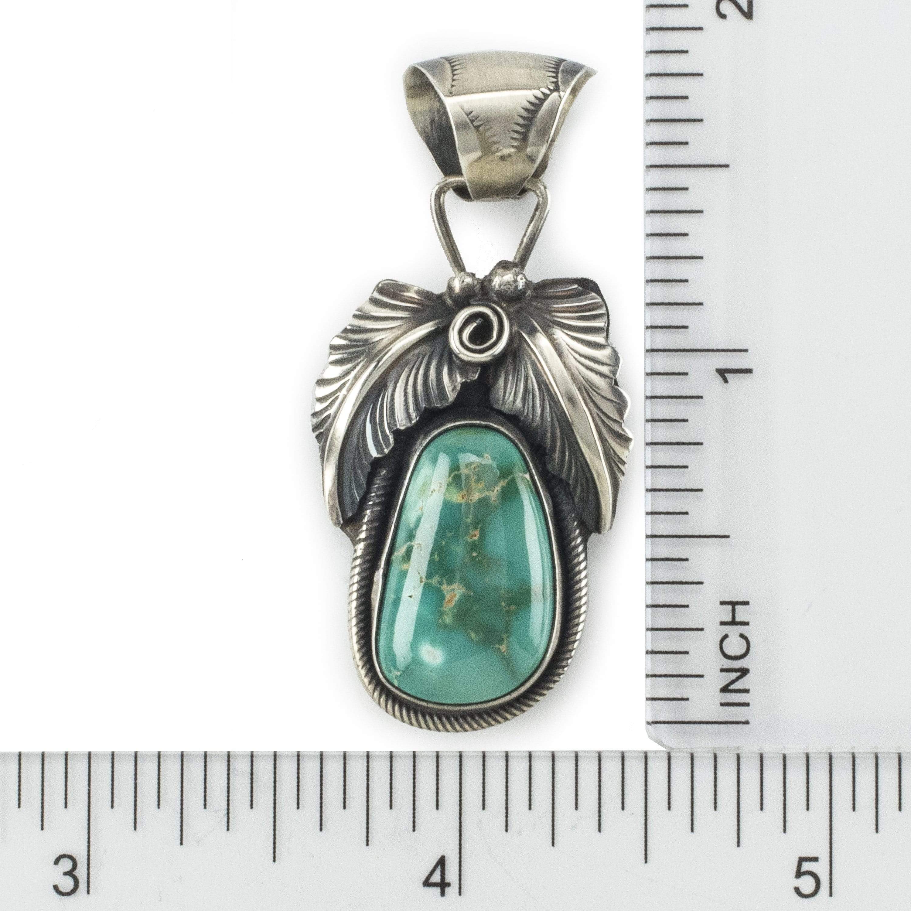 Kalifano Native American Jewelry Royston Turquoise USA Native American Made 925 Sterling Silver Pendant NAN600.007