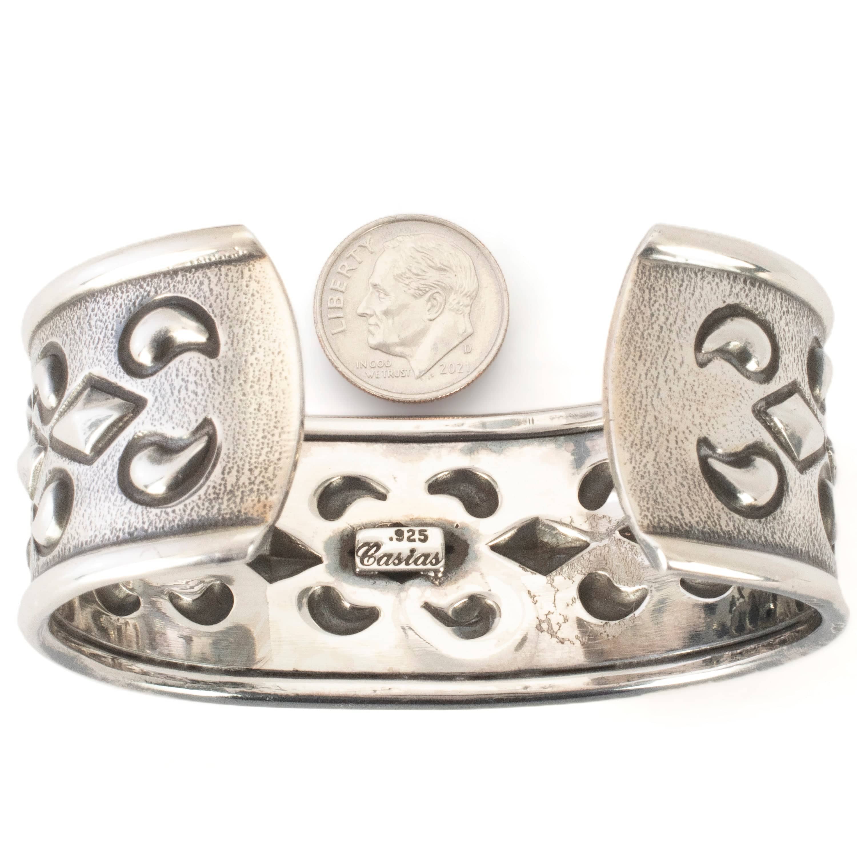 Kalifano Native American Jewelry Shane Casias USA Native American Made 925 Sterling Silver Cuff NAB3000.007