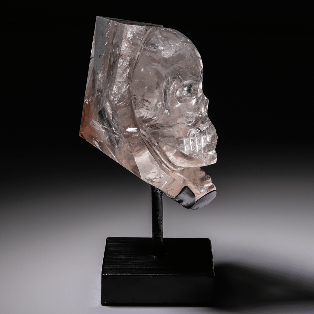 Kalifano One of a kind CARV18000.007 - Skull Prism, Quartz + Chlorite CarvingBrazil - 2,630 gramsCustom Base CARV18000.007