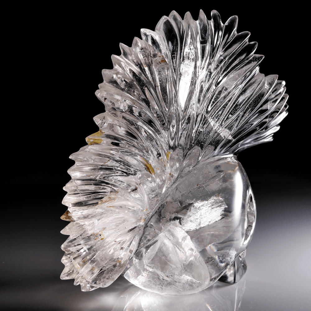 Kalifano One of a kind CARV24000.002 - Mohawk Skull Masterpiece Quartz CarvingBrazil - 3,230 grams CARV24000.002