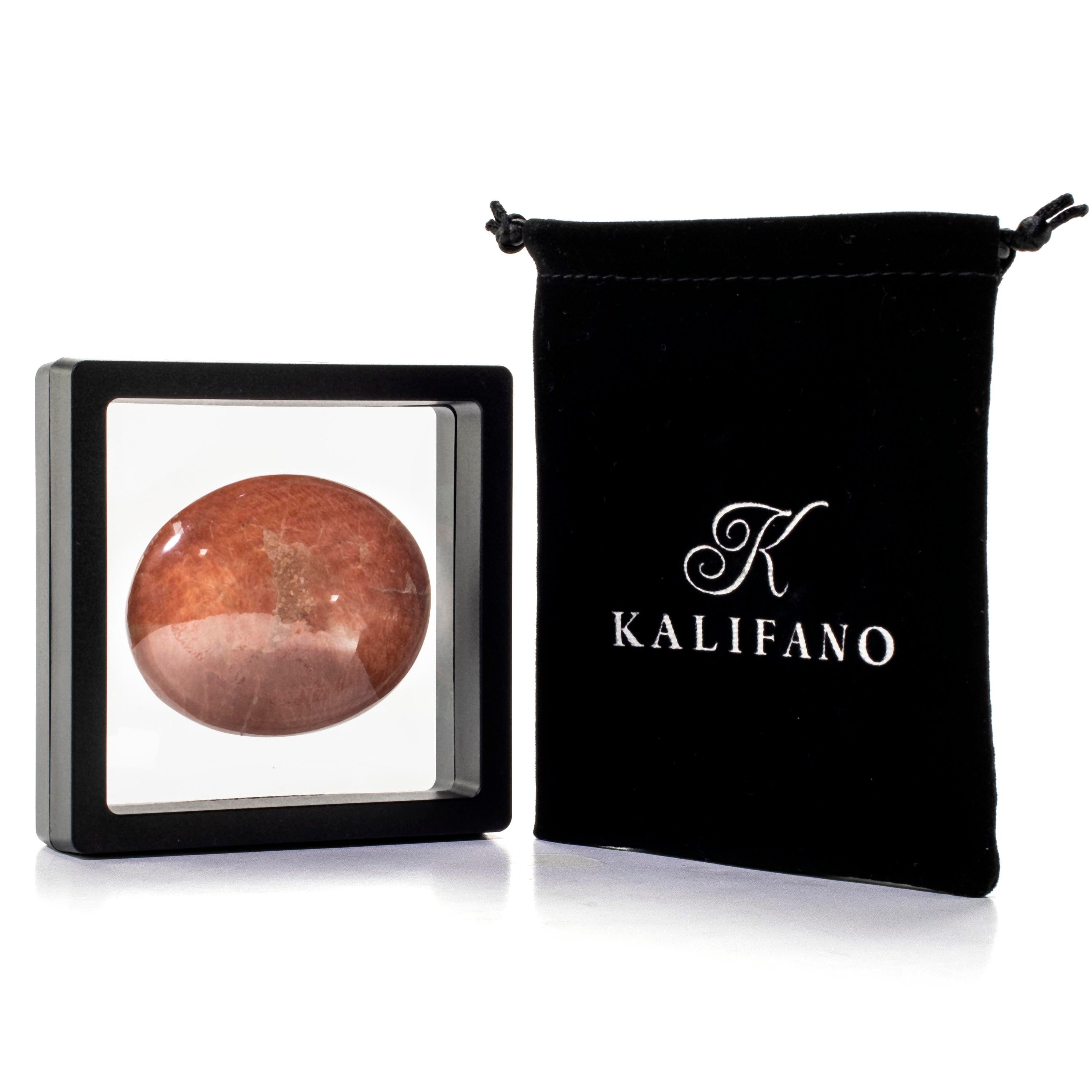 KALIFANO Peach Moonstone Palm Stone PS60-PM