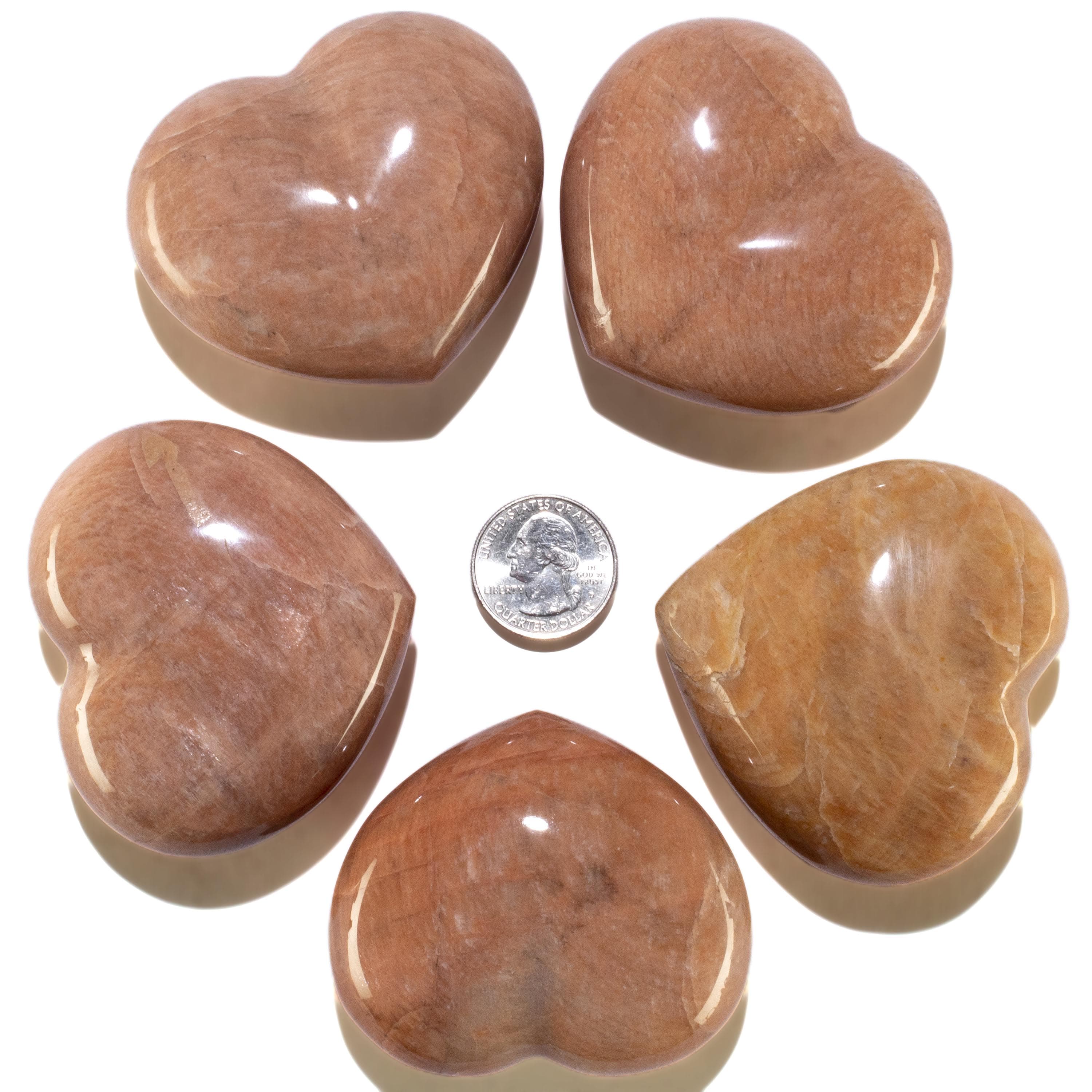 KALIFANO Peach Moonstone Peach Moonstone Gemstone Heart Carving 160g / 3in. GH200-PM
