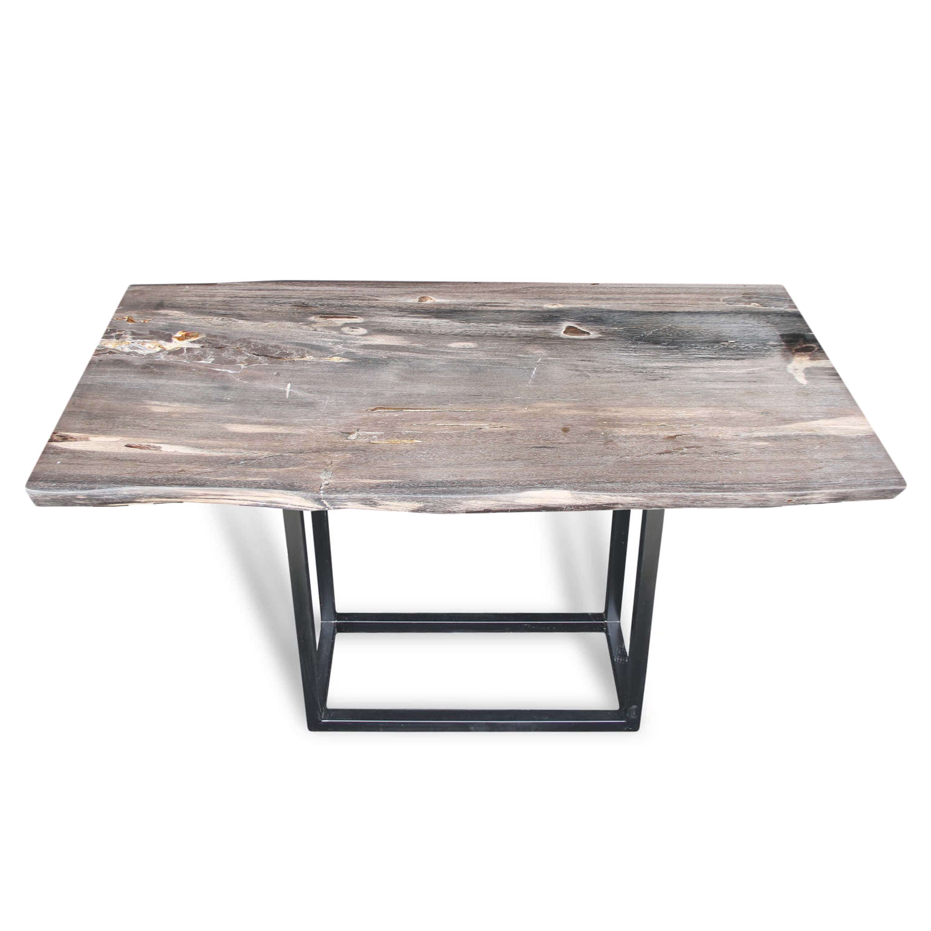 Kalifano Petrified Wood Natural Polished Petrified Wood Console Table from Indonesia - 47" / 146 lbs PWR7900.001