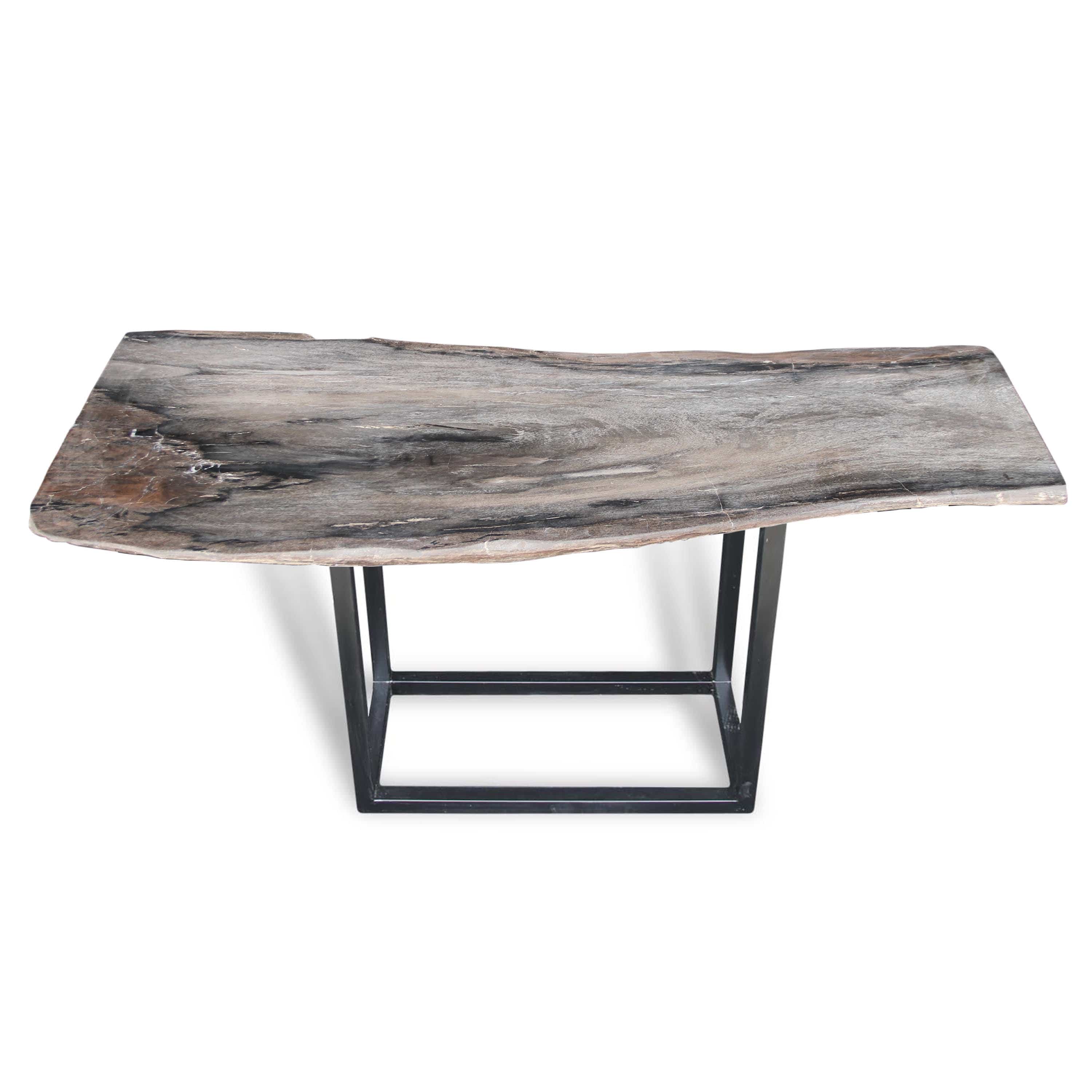 Kalifano Petrified Wood Natural Polished Petrified Wood Console Table from Indonesia - 47" / 88 lbs PWR4800.001