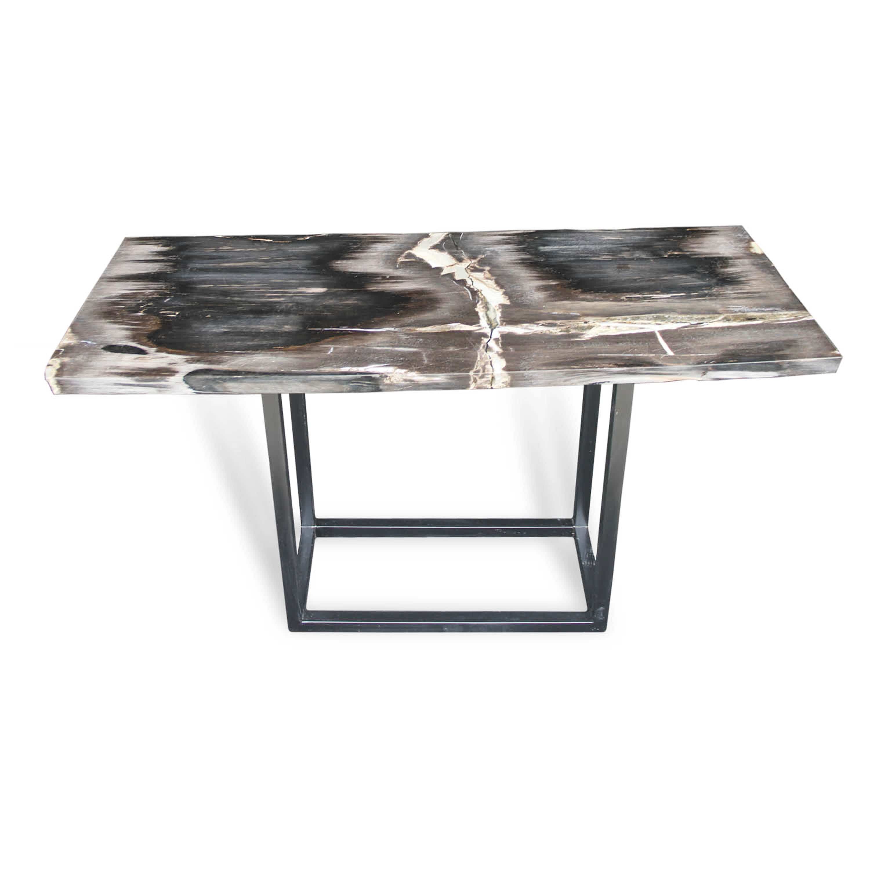 Kalifano Petrified Wood Natural Polished Petrified Wood Console Table from Indonesia - 47" / 93 lbs PWR5000.001