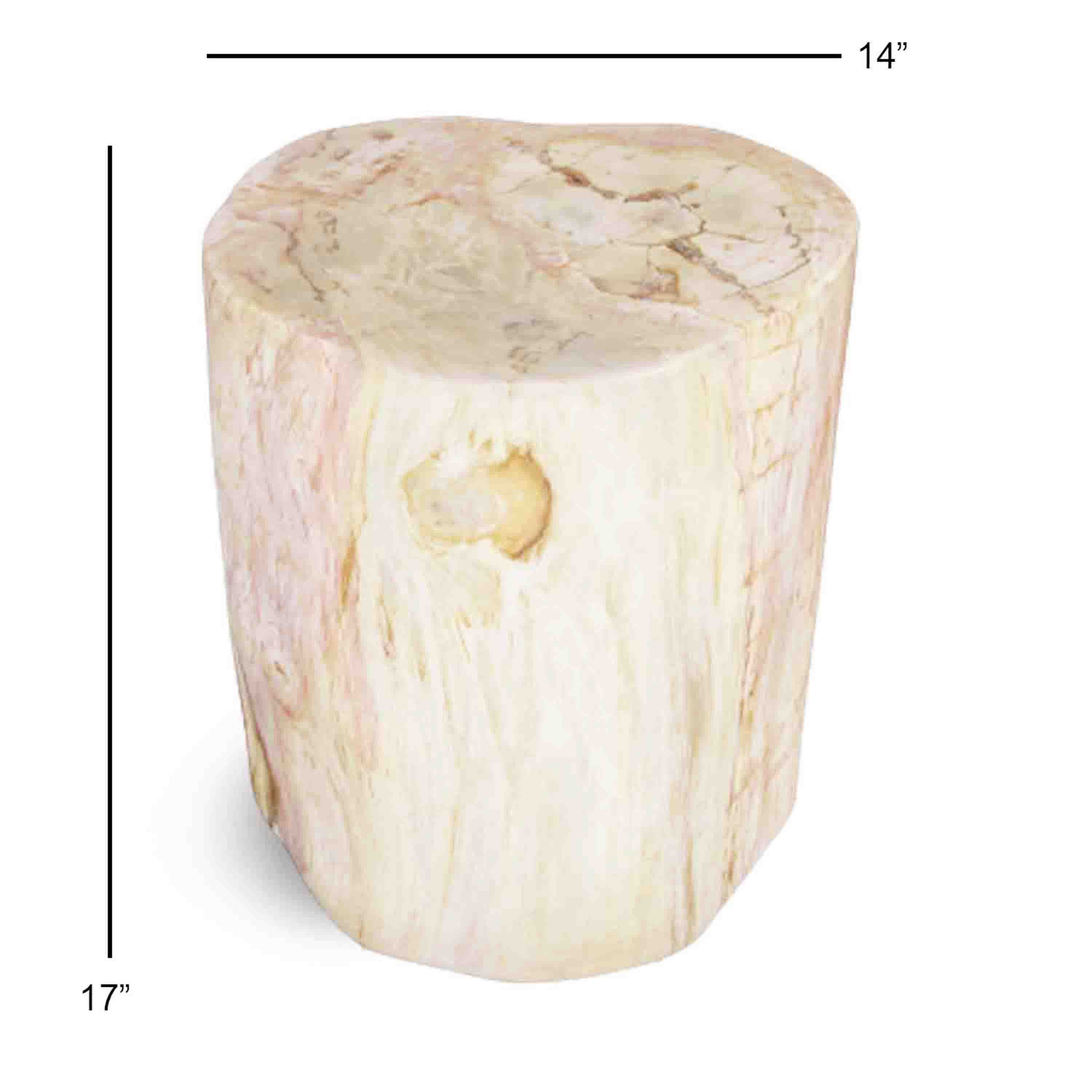 Kalifano Petrified Wood Natural Polished Petrified Wood Stool from Indonesia - 18" / 234 lbs PWS4200.001
