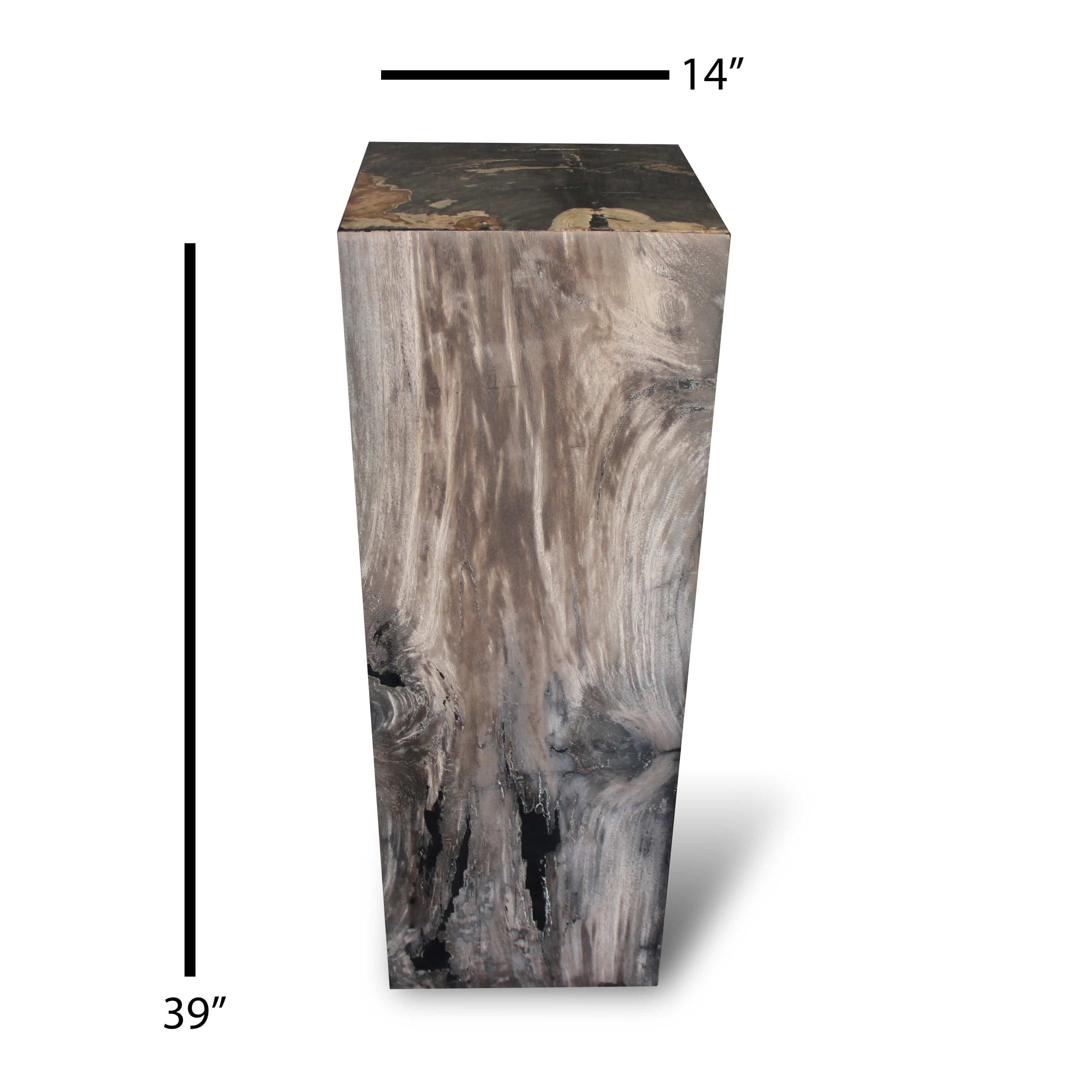Kalifano Petrified Wood Petrified Wood Hollow Square Pedestal from Indonesia - 39" / 202 lbs PWP8000.012