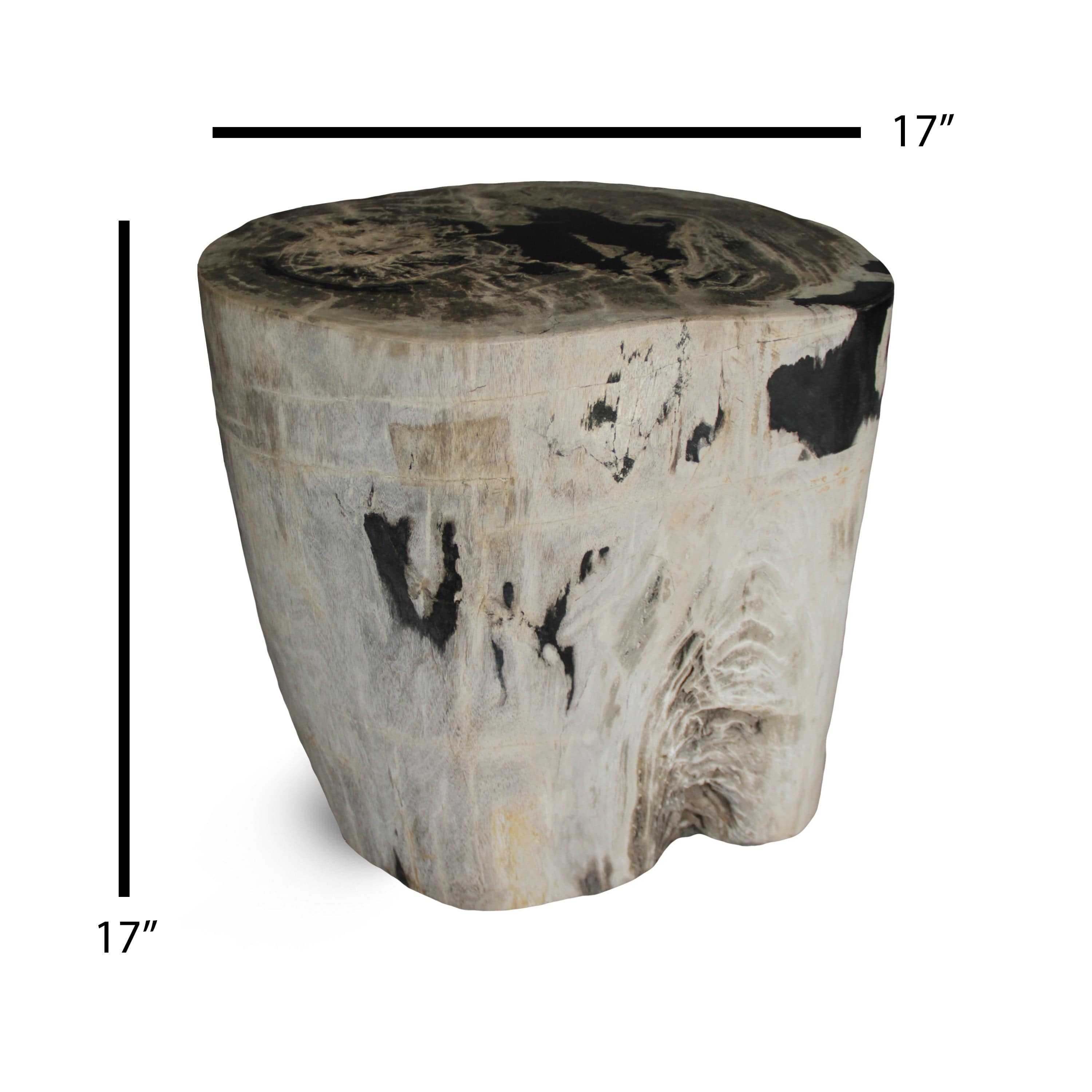 Kalifano Petrified Wood Petrified Wood Round Stump / Stool from Indonesia - 17" / 207 lbs PWS3800.007
