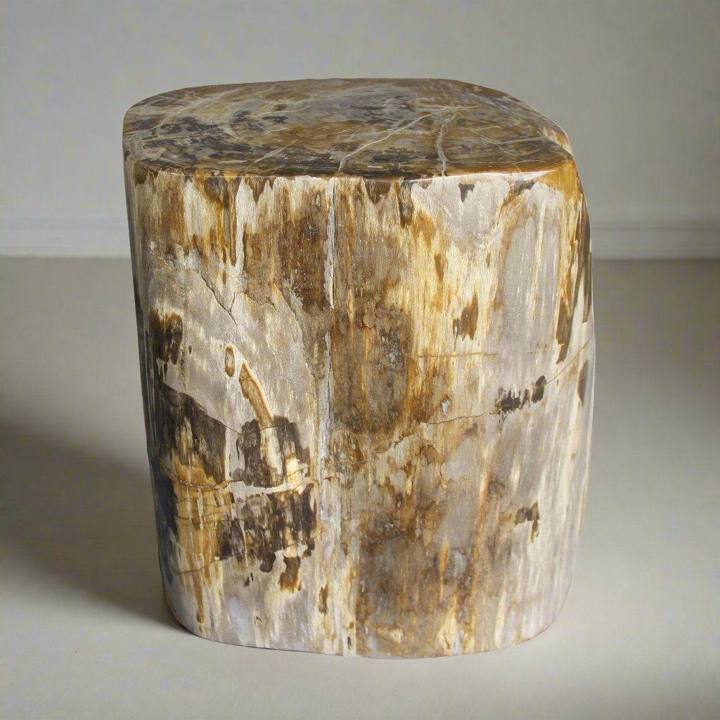 Kalifano Petrified Wood Petrified Wood Round Stump / Stool from Indonesia - 18" / 286 lbs PWS5200.004