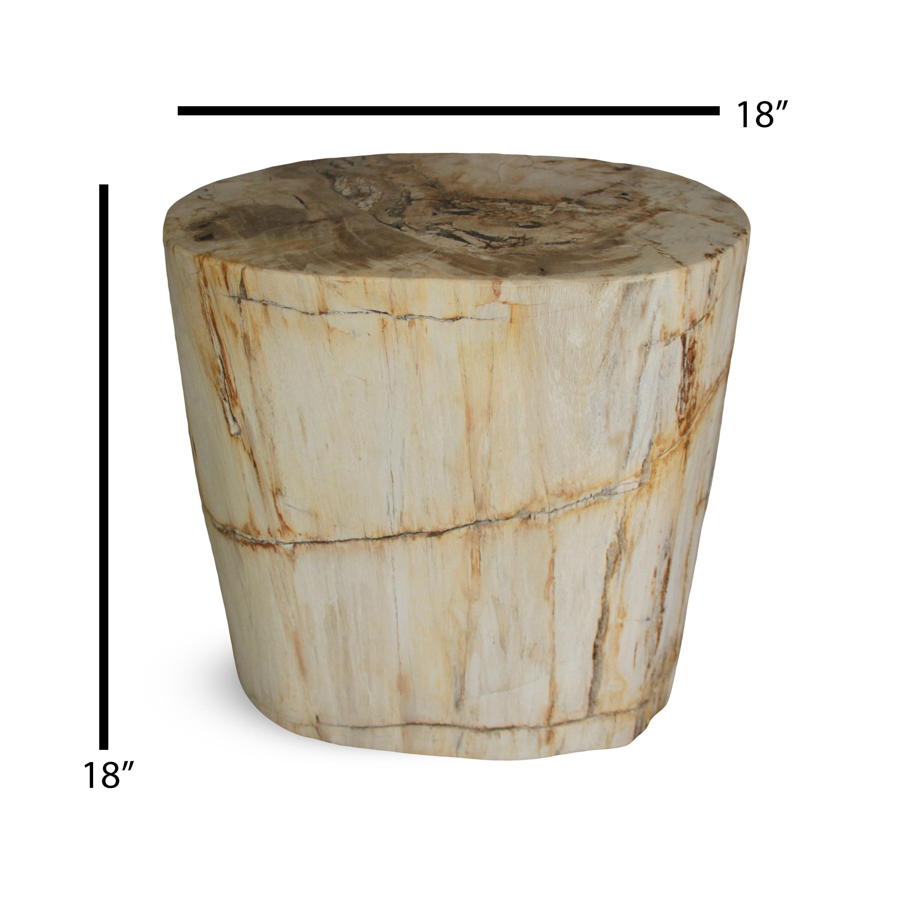 Kalifano Petrified Wood Petrified Wood Round Stump / Stool from Indonesia - 18" / 290 lbs PWS5400.003