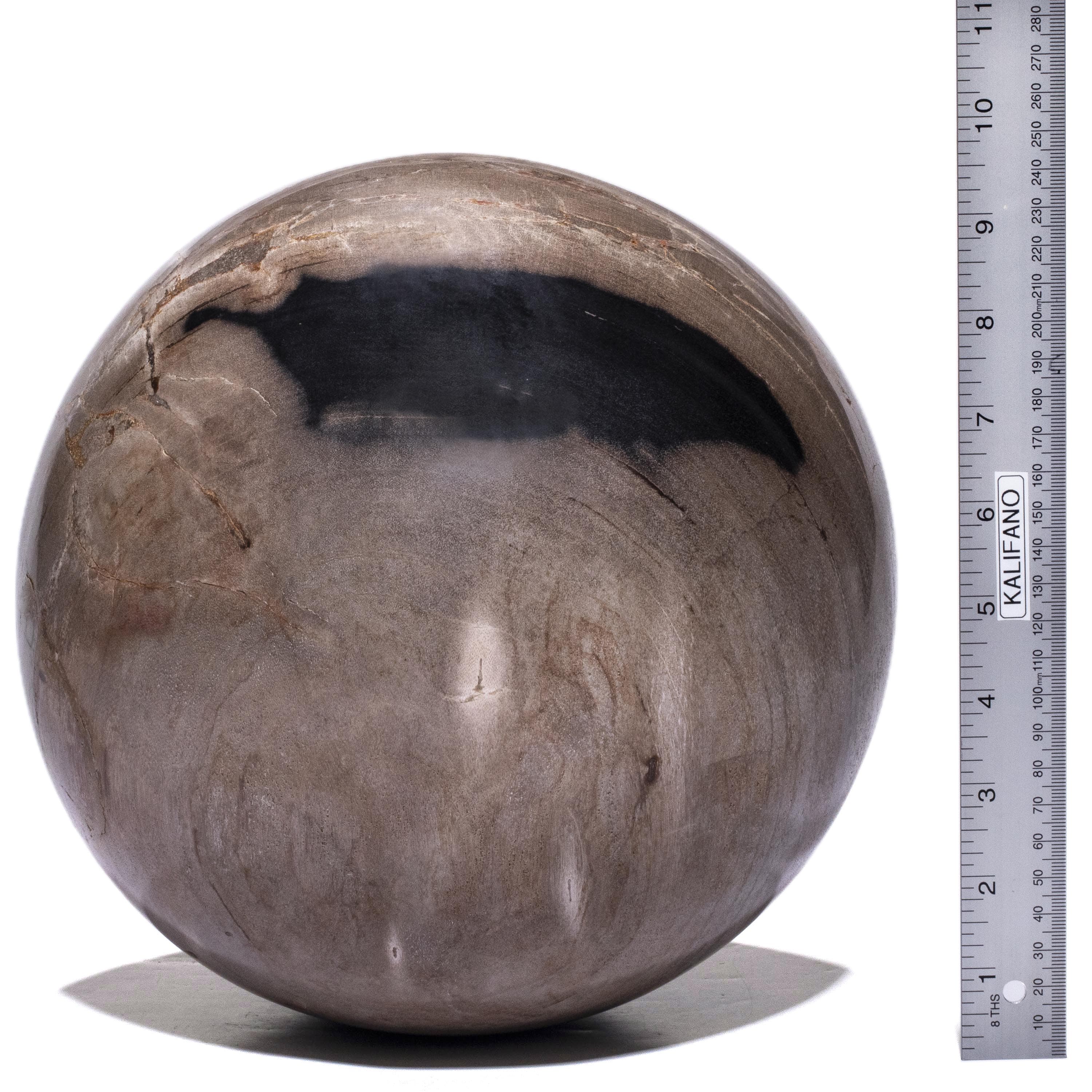 Kalifano Petrified Wood Polished Petrified Wood Sphere from Indonesia - 10" / 46 lbs PWSP-10