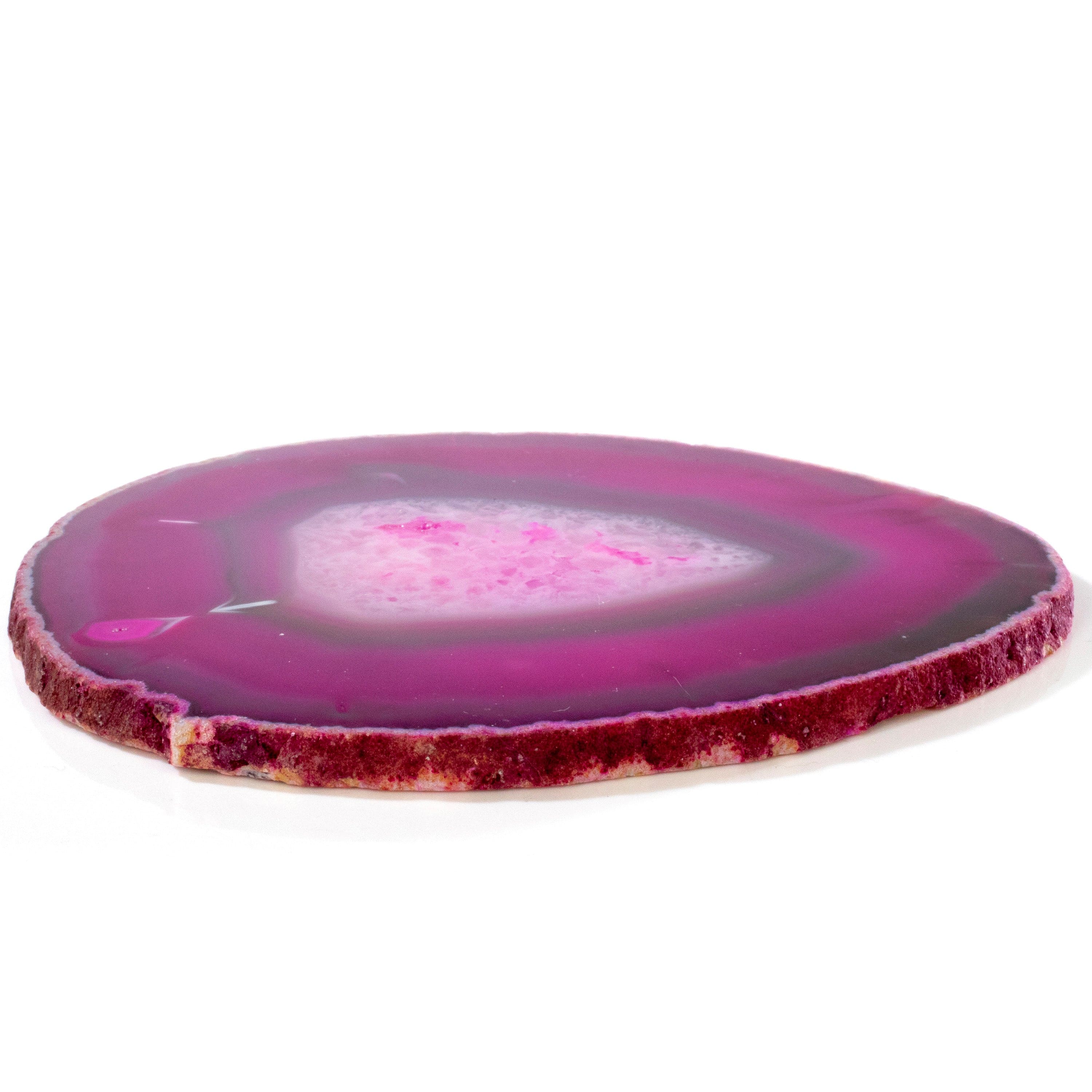 KALIFANO Pink Agate Slice Drink Coaster BAS160-PK
