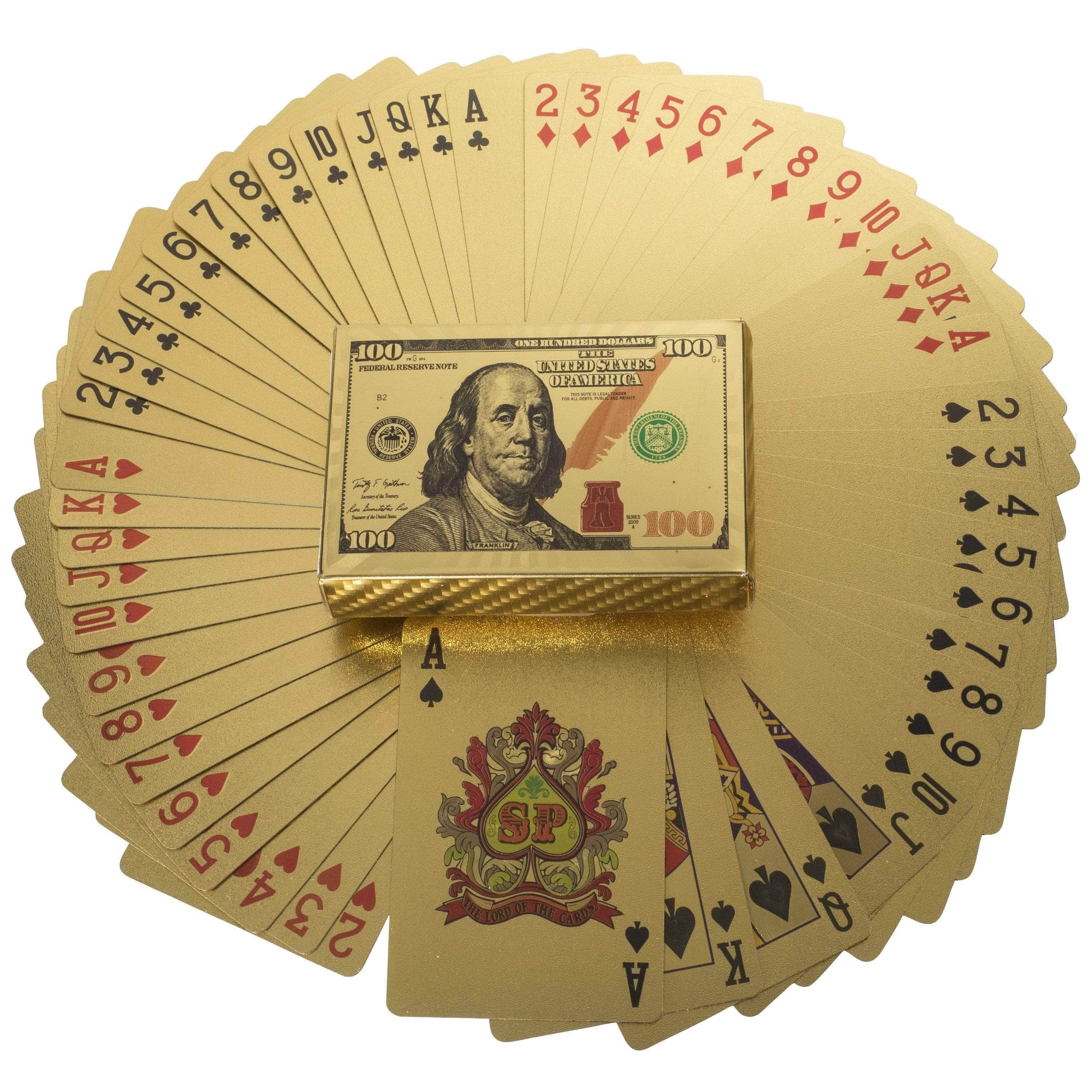 Kalifano Playing Cards $100 Gold Playing Cards GPC-100
