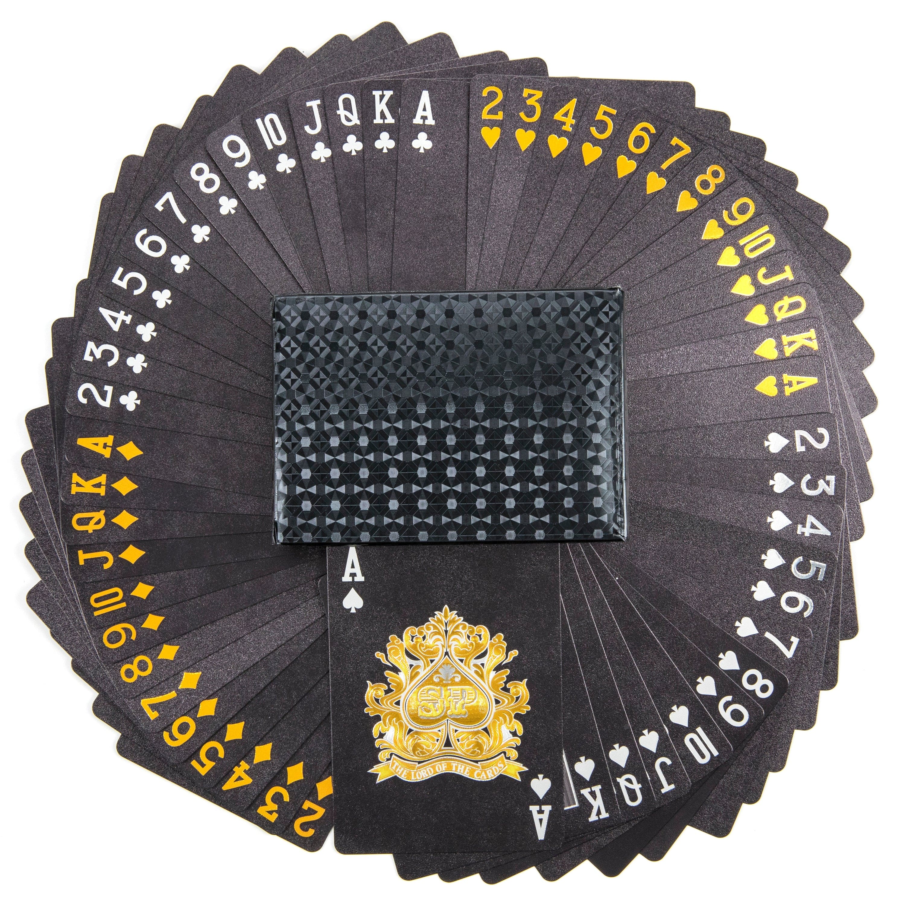 Kalifano Playing Cards Black Poker Playing Cards with Gold Foil FBA GPC-BP-G-FBA