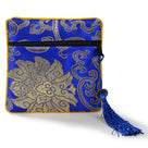 Blue Silk Jewlery & Coin Pouch with Zipper