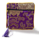Purple Silk Jewlery & Coin Pouch with Zipper