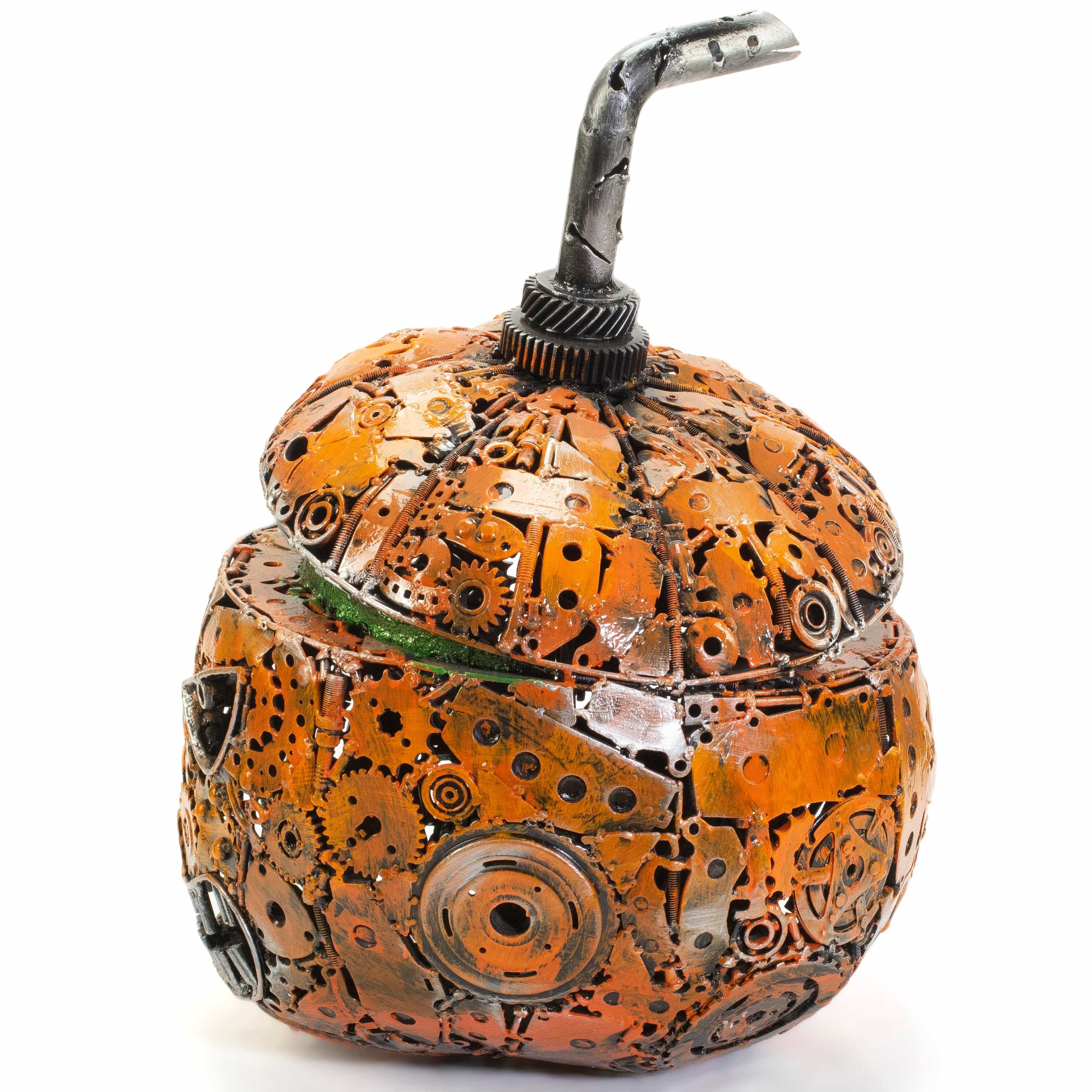 KALIFANO Pumpkin Inspired Recycled Metal Art Sculpture RMS-PK40-N