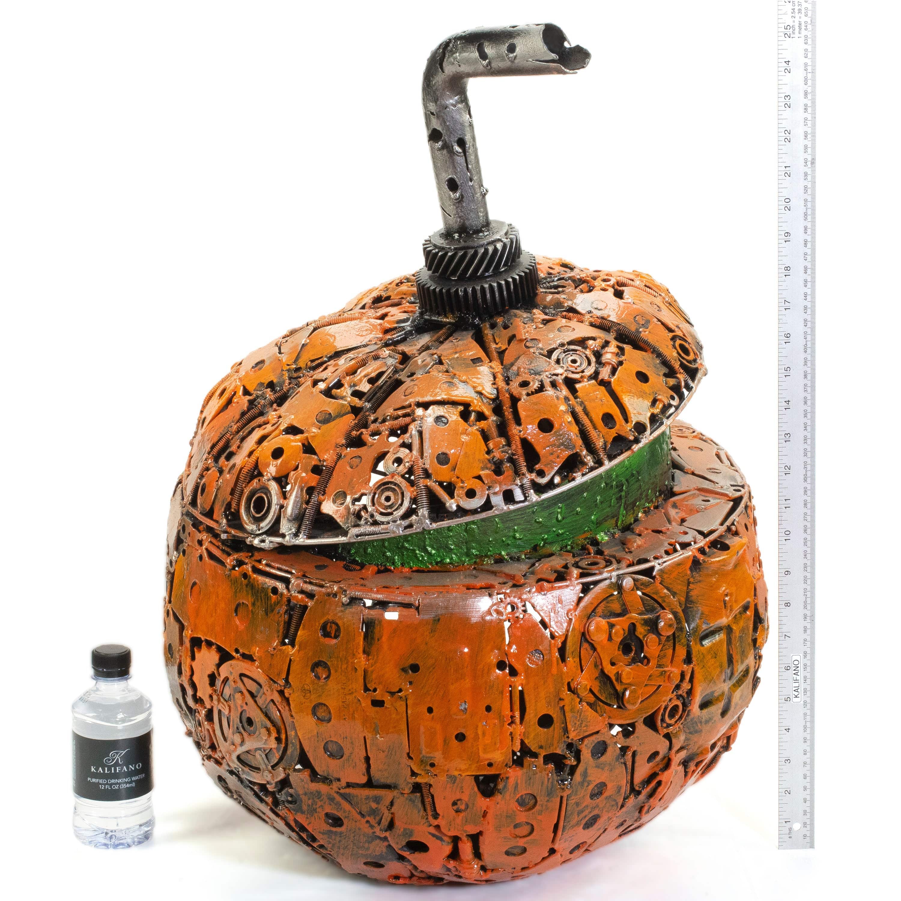 KALIFANO Pumpkin Inspired Recycled Metal Art Sculpture RMS-PK40-N