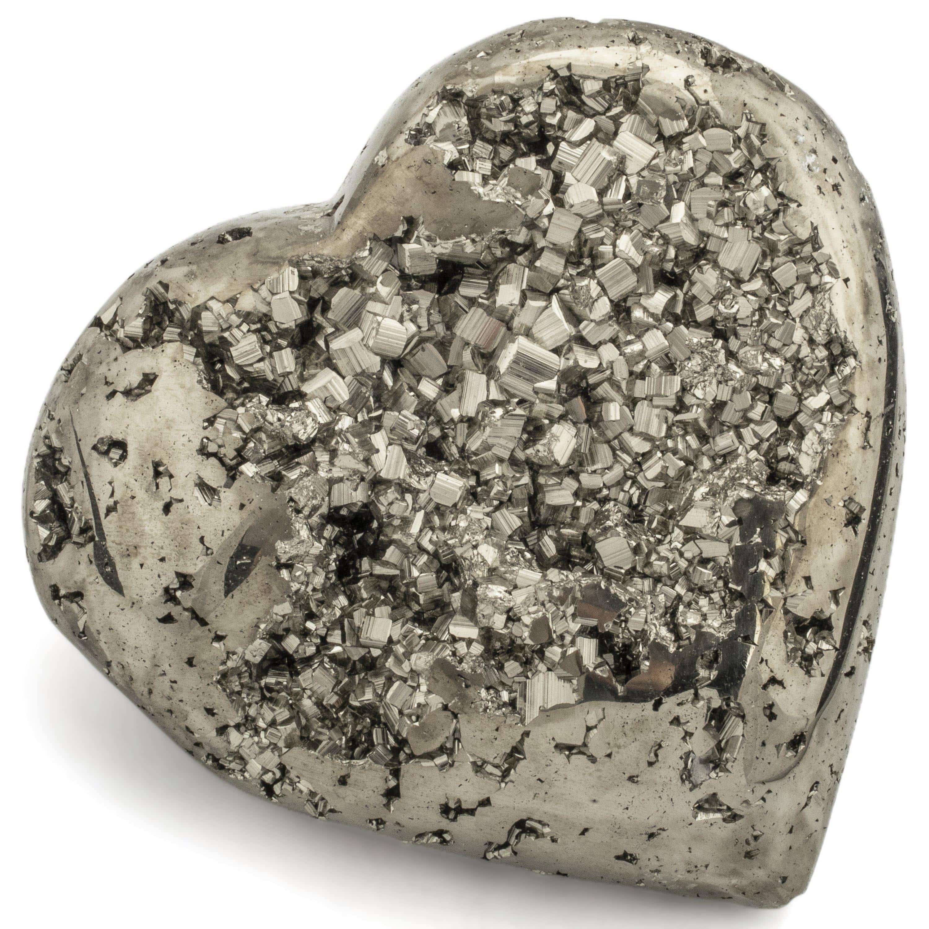 Kalifano Pyrite Pyrite Heart Carving 4.5" / 1,110 grams GH1200-PC.002