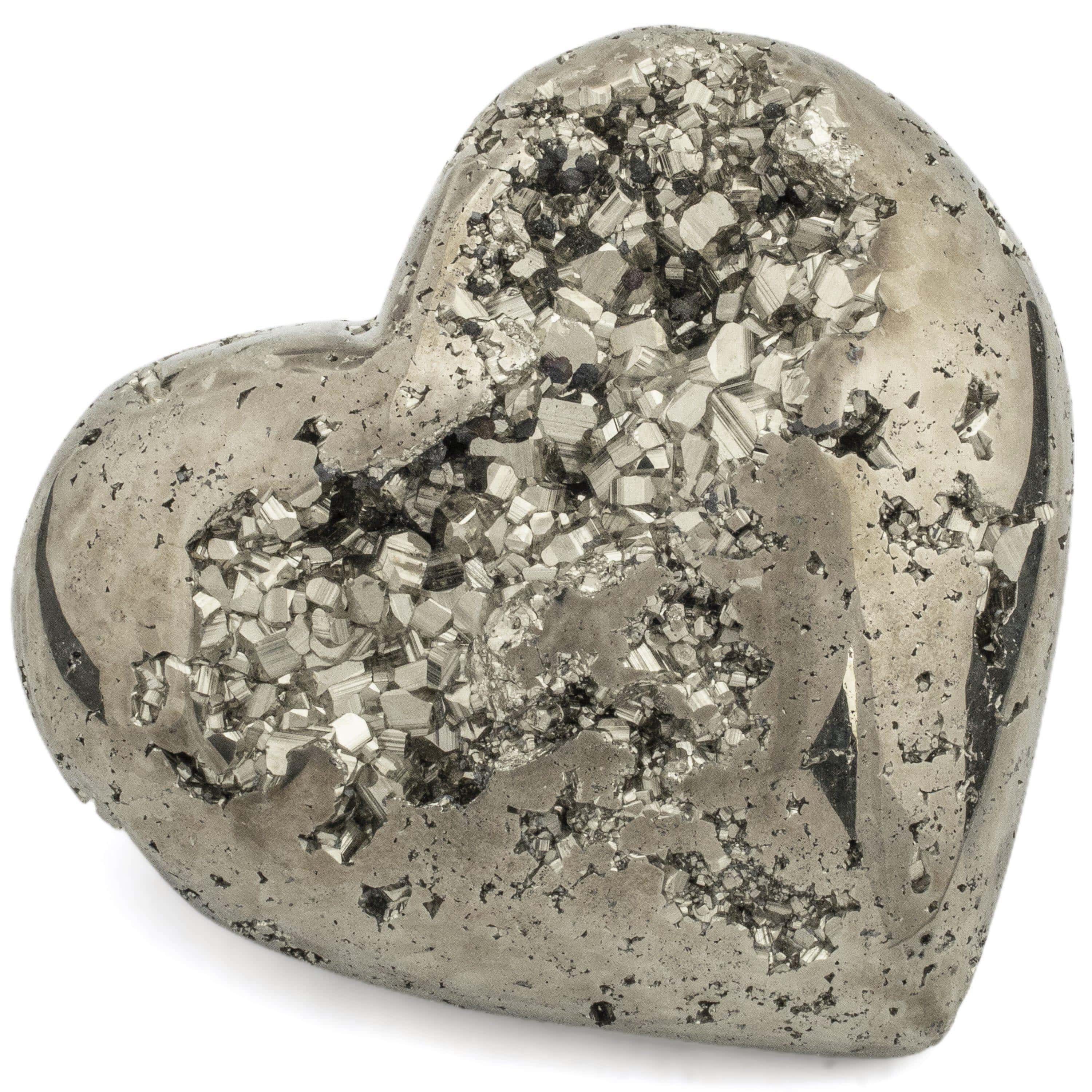 Kalifano Pyrite Pyrite Heart Carving 4.5" / 1,110 grams GH1200-PC.003