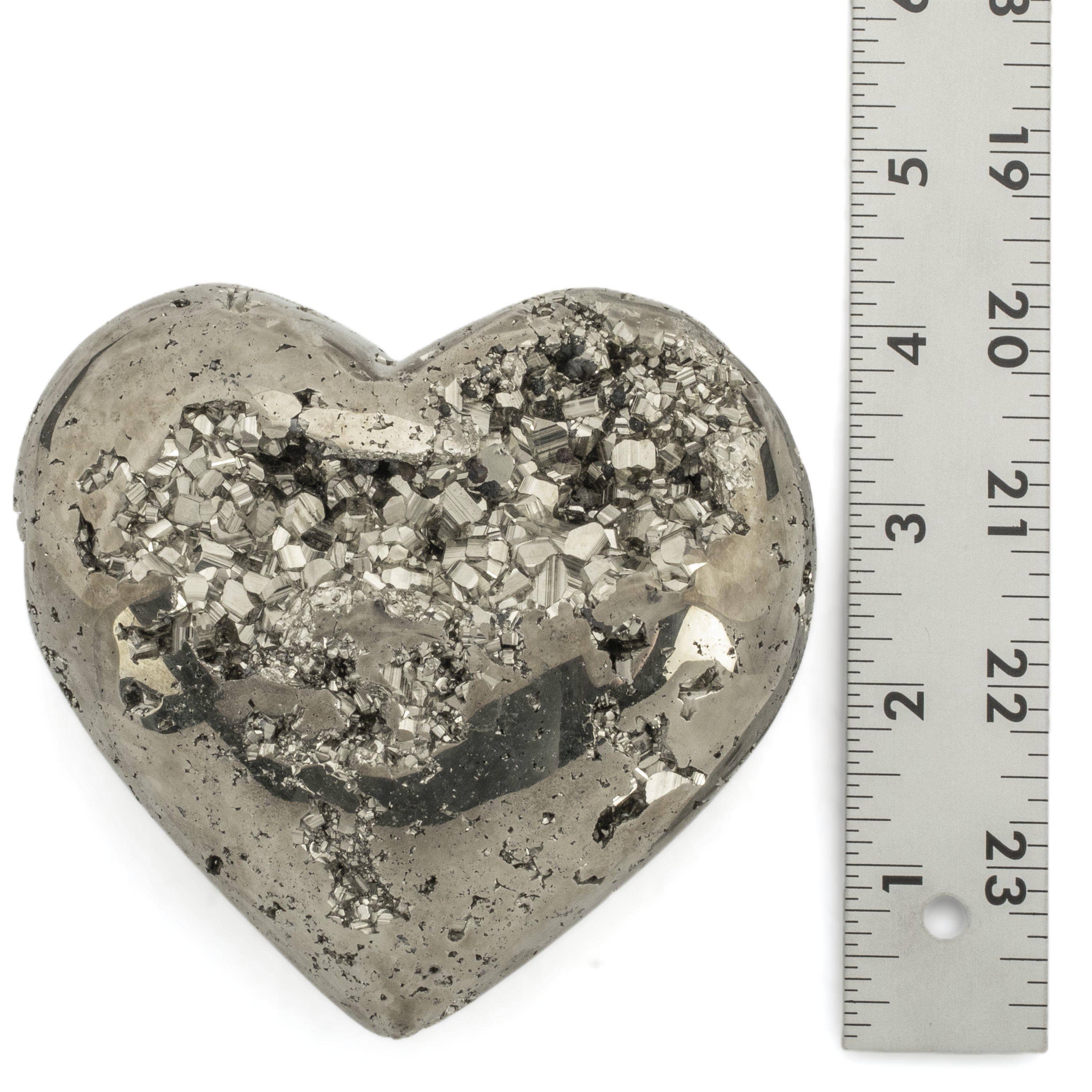 Kalifano Pyrite Pyrite Heart Carving 4.5" / 1,110 grams GH1200-PC.003