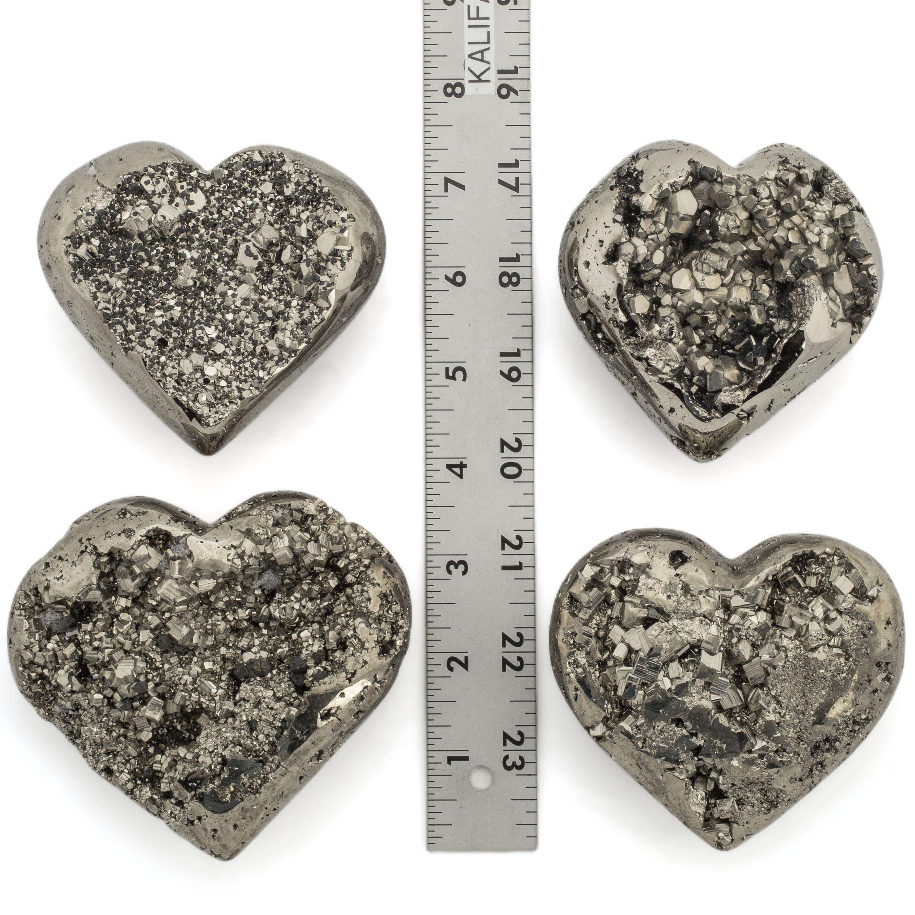 Kalifano Pyrite Pyrite Heart Carving 4" / 550g GH600-PC