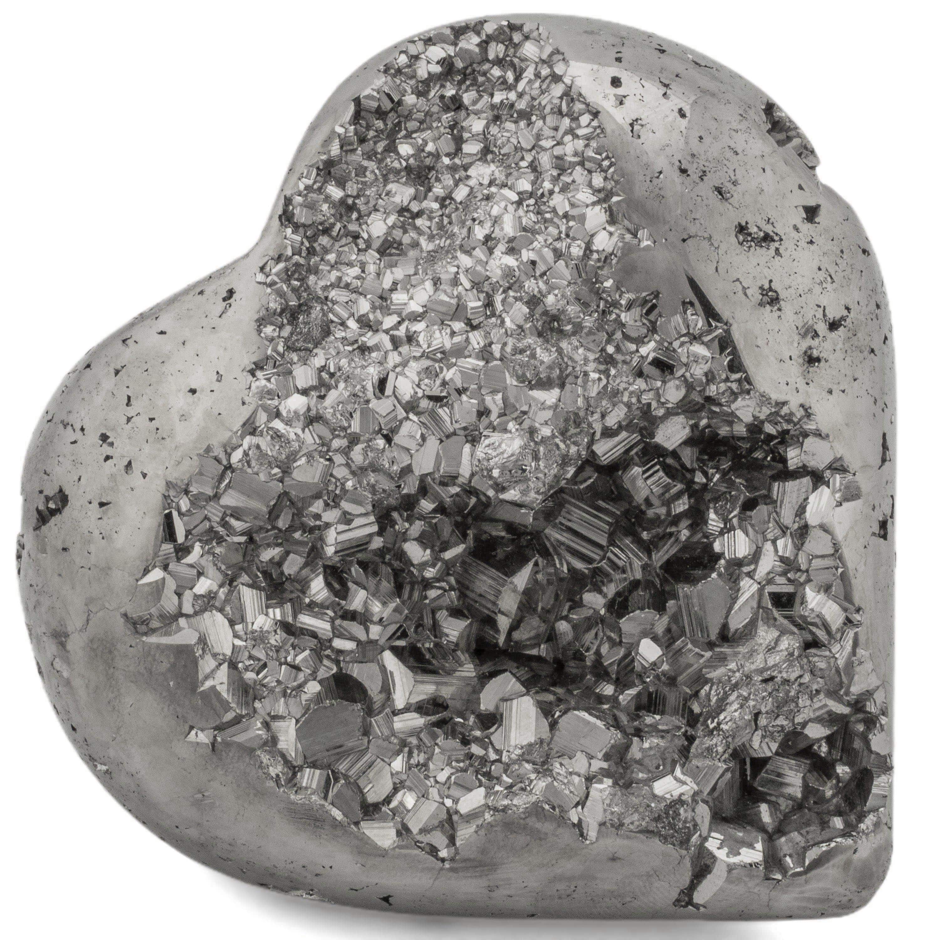 Kalifano Pyrite Pyrite Heart Carving 4" / 895 grams GH1000-PC.001