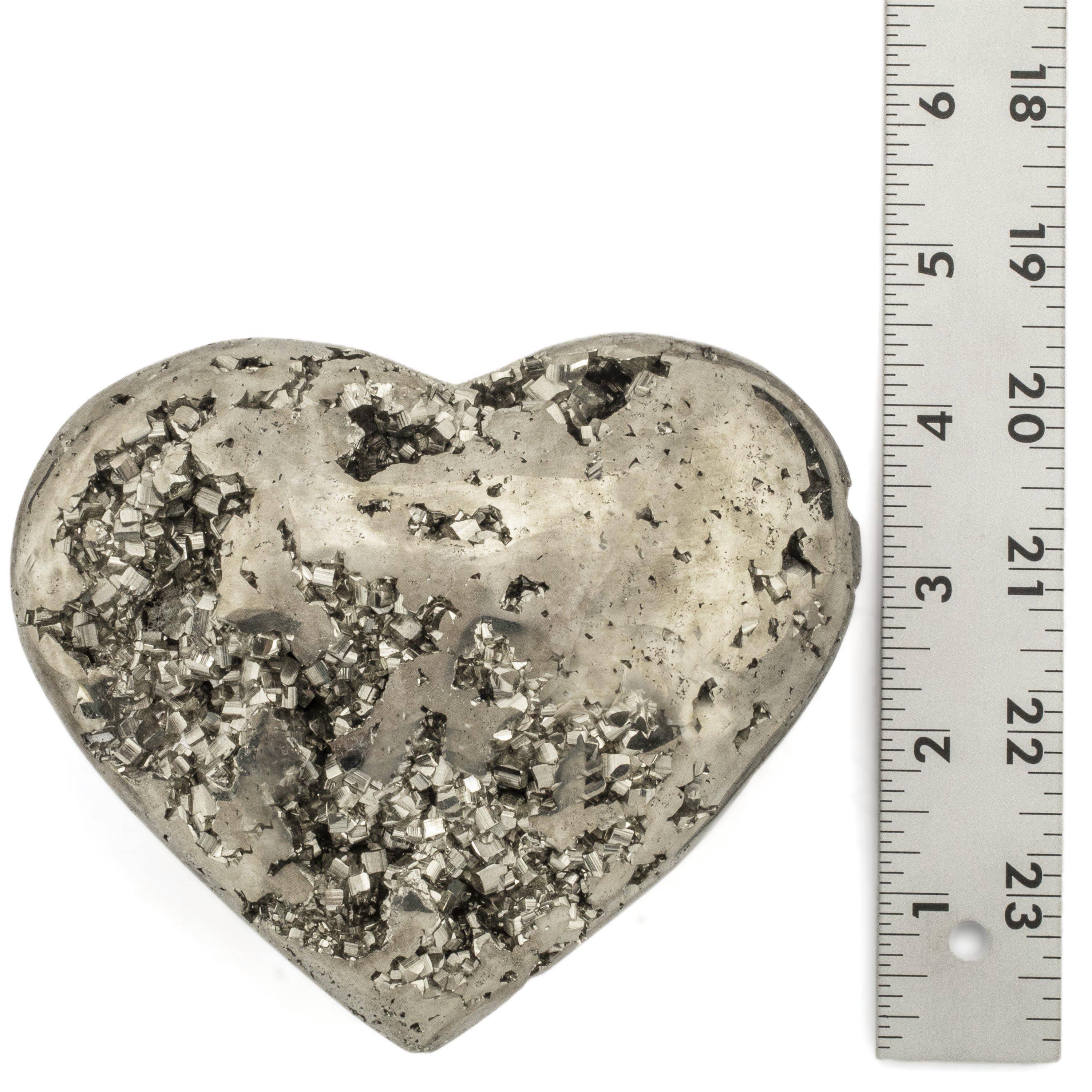 Kalifano Pyrite Pyrite Heart Carving 5" / 1,180 grams GH1200-PC.006