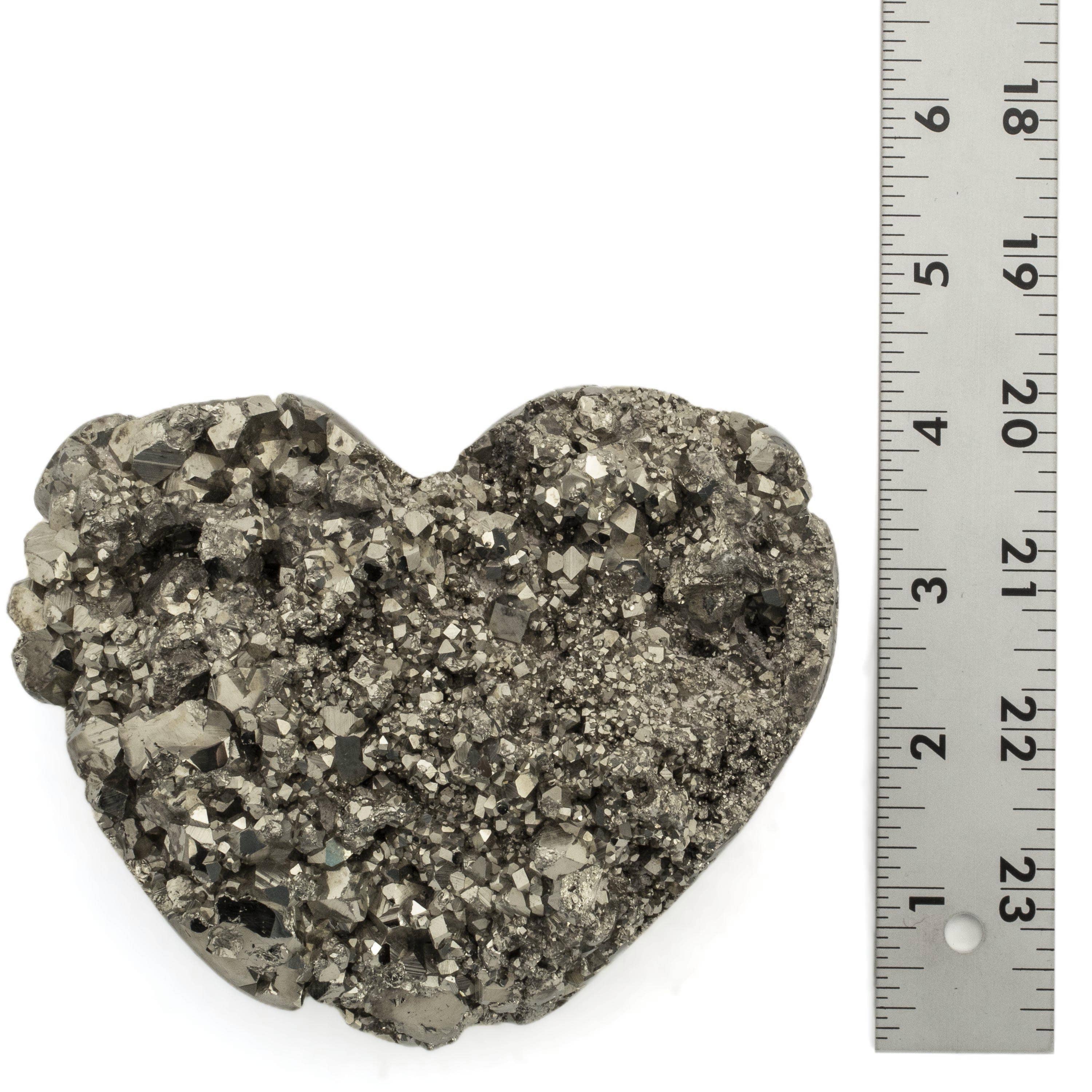 Kalifano Pyrite Pyrite Heart Carving 5" / 1,370 grams GH1600-PC.001