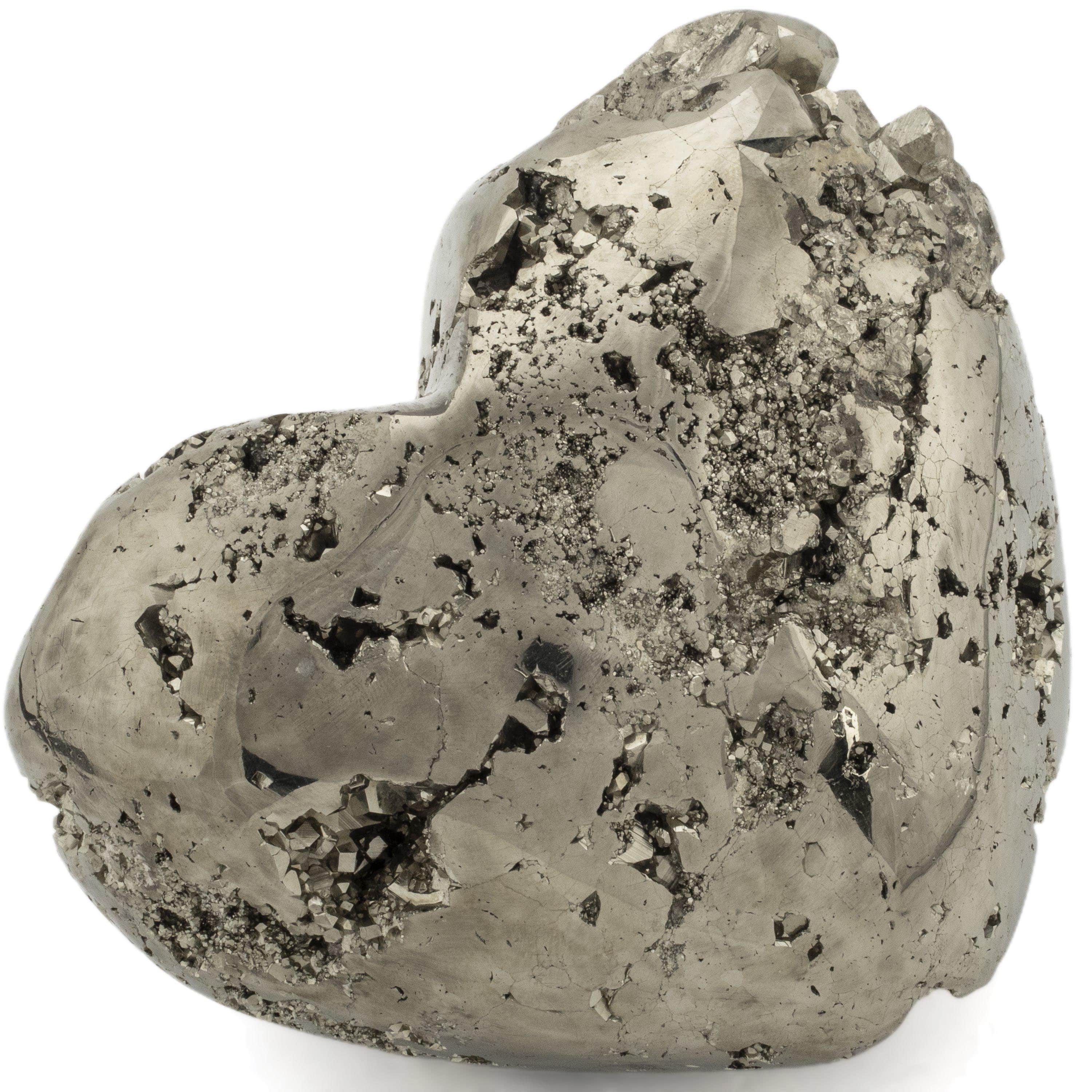 Kalifano Pyrite Pyrite Heart Carving 5" / 1,370 grams GH1600-PC.001