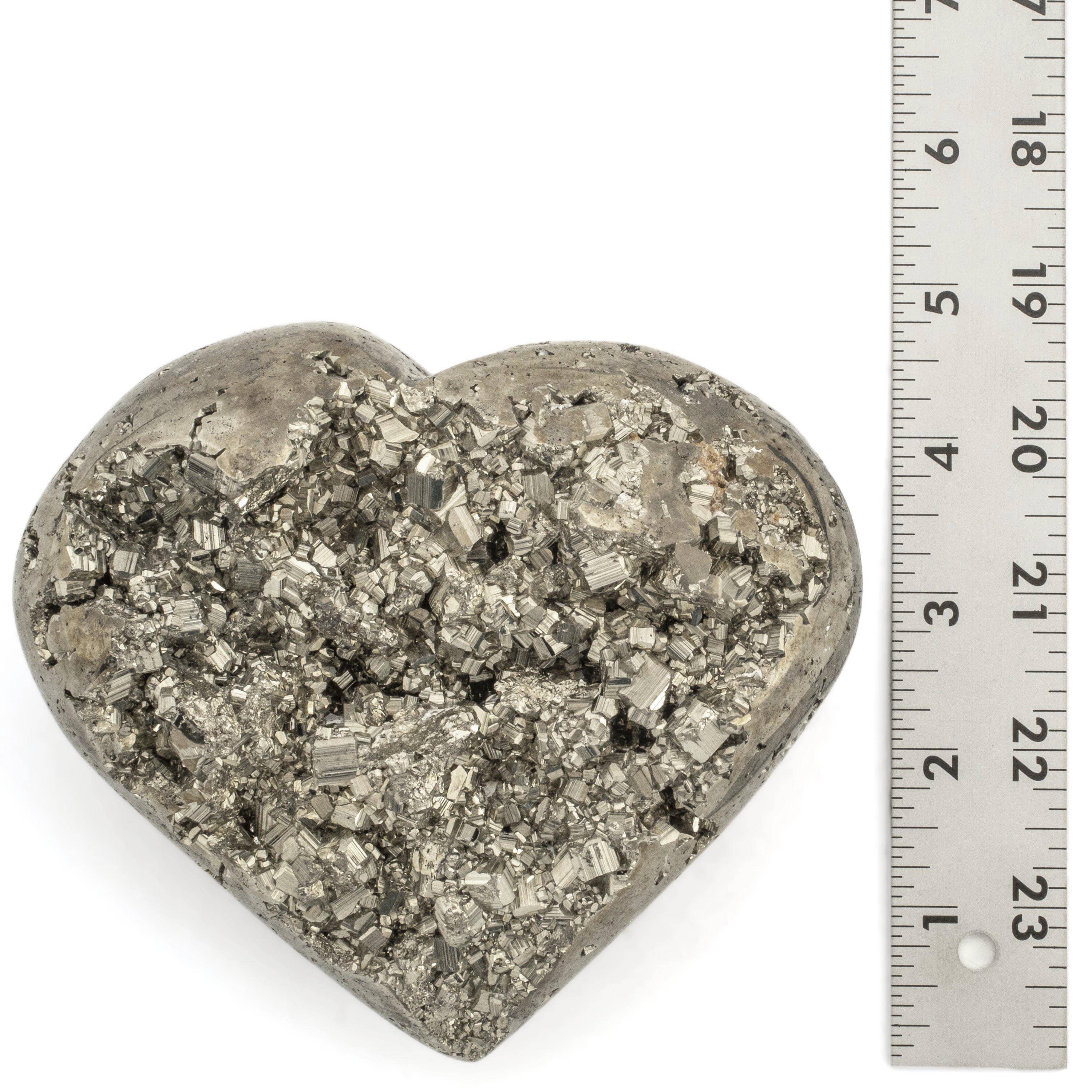 Kalifano Pyrite Pyrite Heart Carving 5" / 1,510 grams GH1800-PC.001