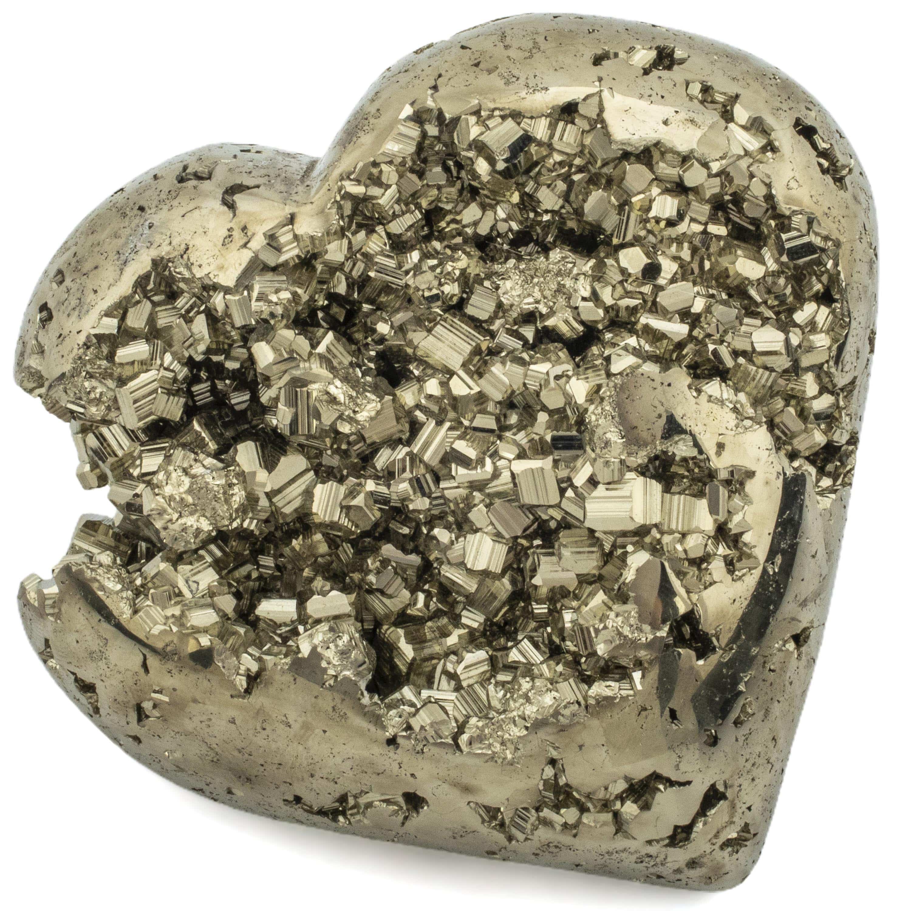 Kalifano Pyrite Pyrite Heart Carving 5" / 700g GH800-PC